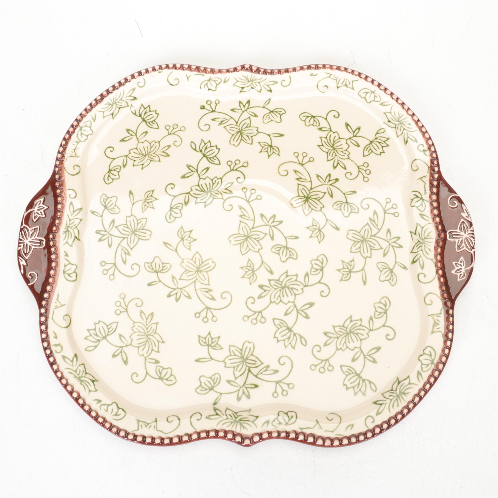 Temp-Tations by Tara "Floral Lace" Stoneware Serving Plates