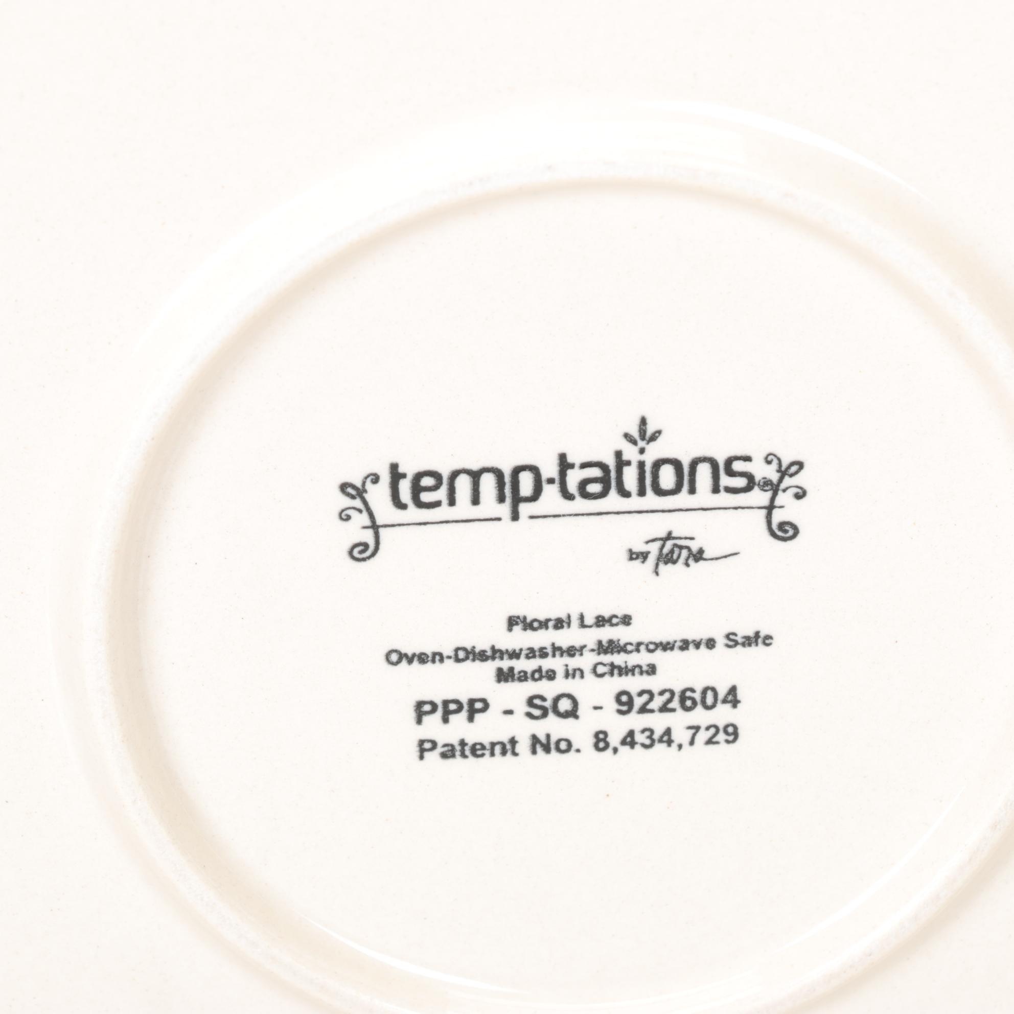 Temp-Tations by Tara "Floral Lace" Stoneware Serving Plates