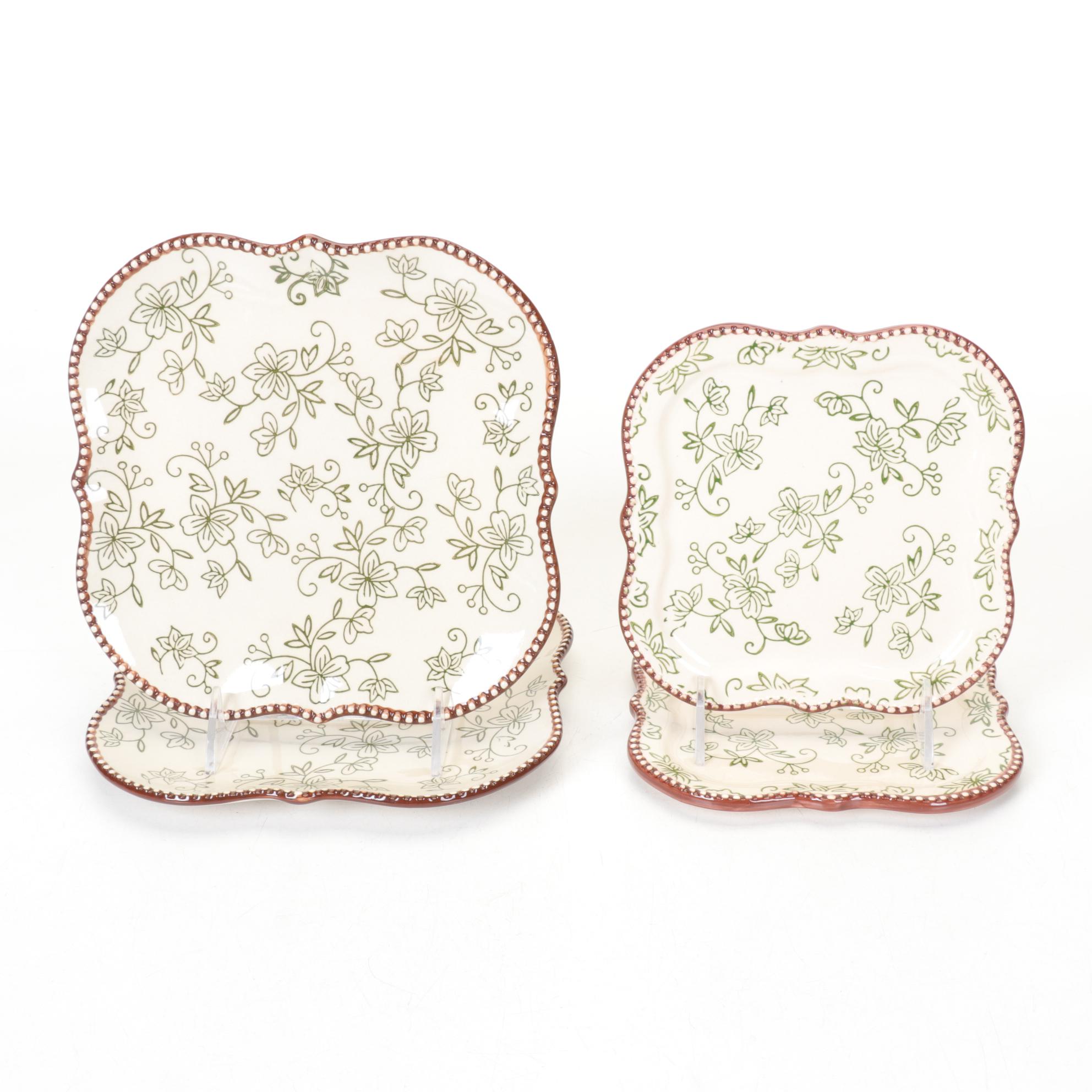 Temp-Tations by Tara "Floral Lace" Stoneware Serving Plates