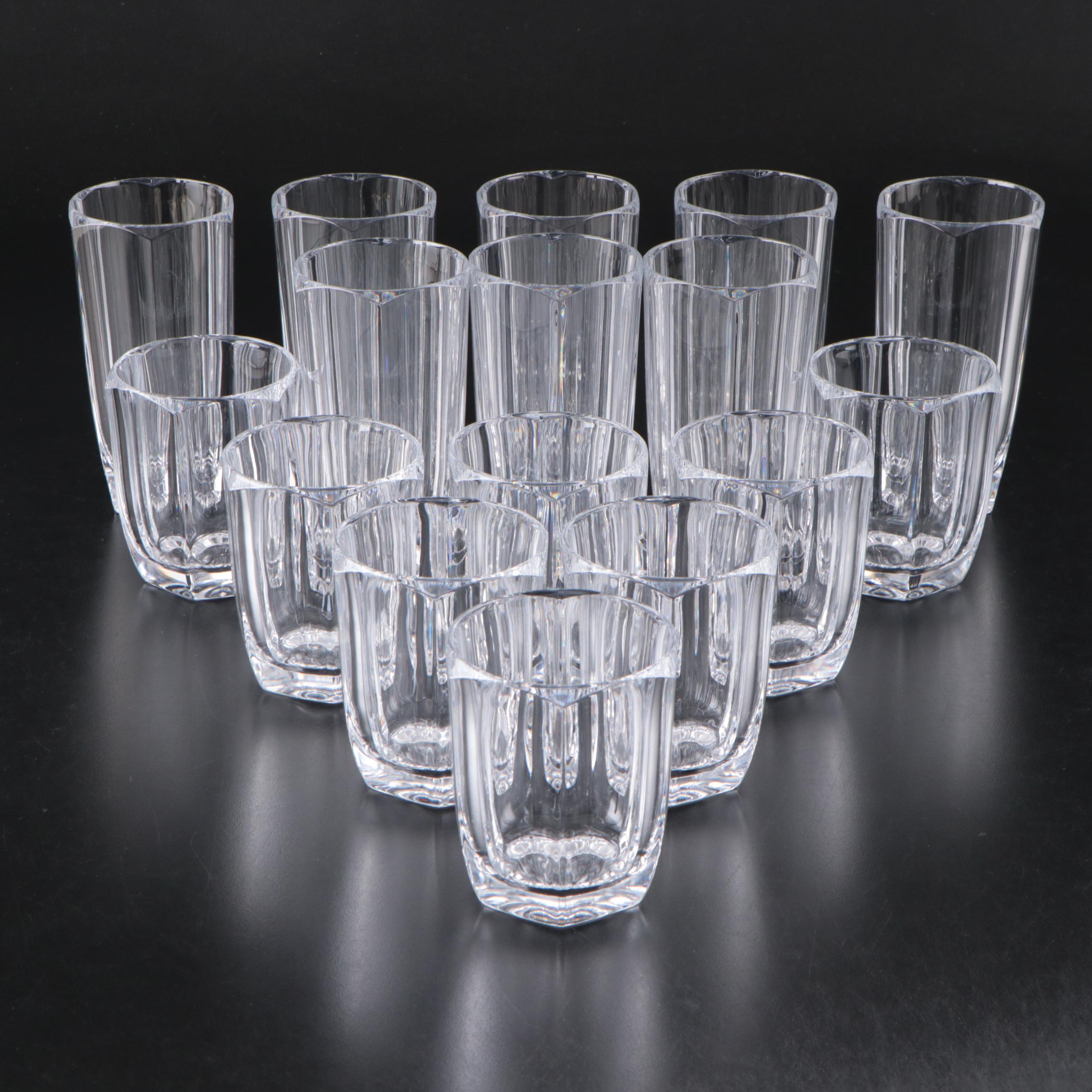 Ralph Lauren "Lumiere" Crystal Double Old Fashioned Glasses and Tumblers