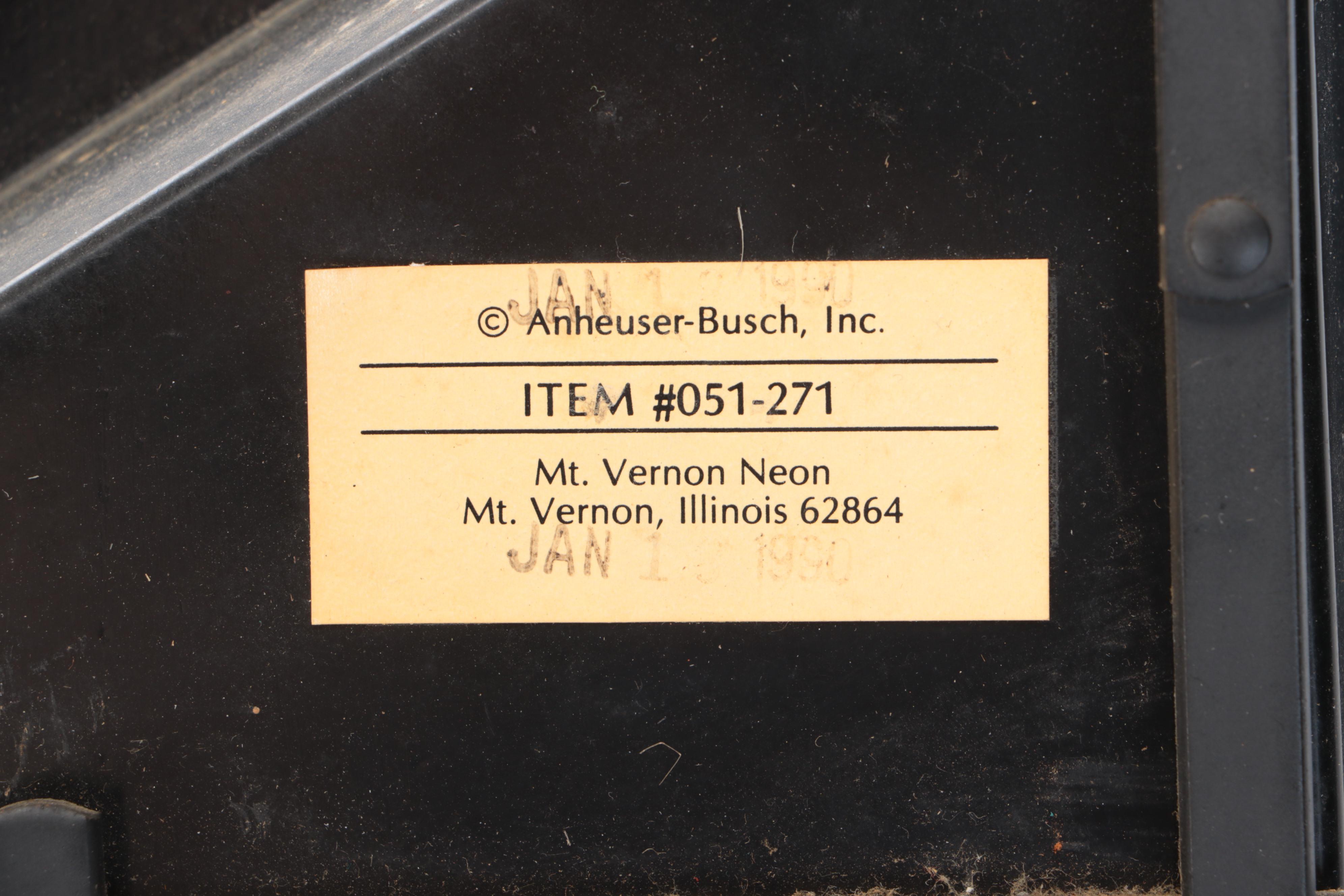 Budweiser Guitar Neon Light, 1990