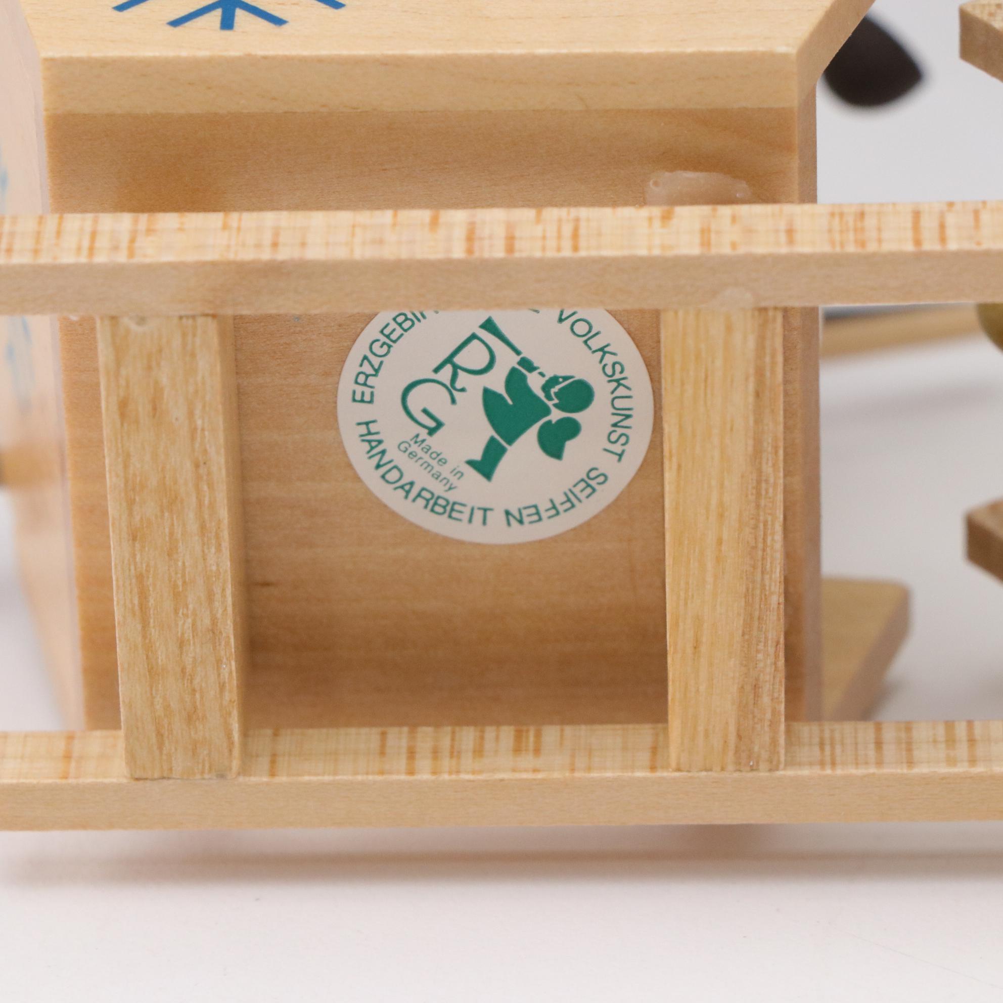 German Incense Smoker and Wooden Santa Figurines