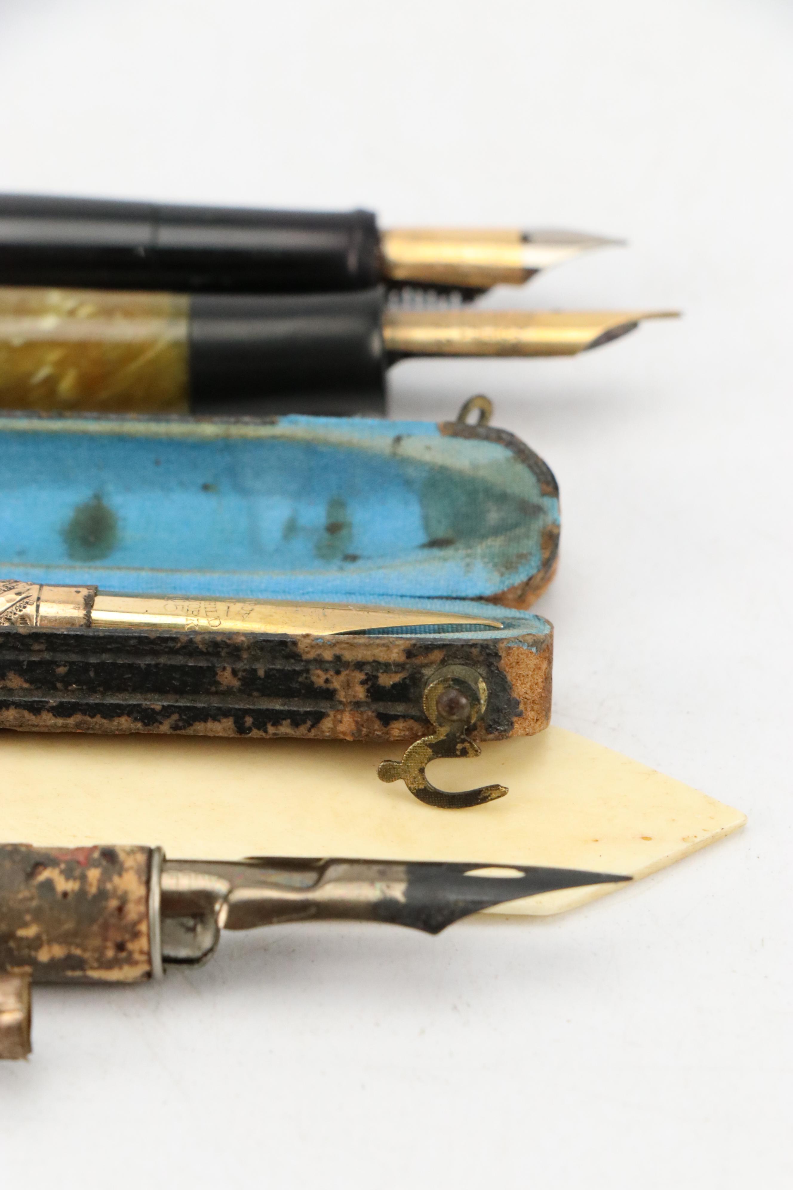 Leroy Fairchild Mother-of-Pearl Ink Dip Pens with Other Pens and Nibs