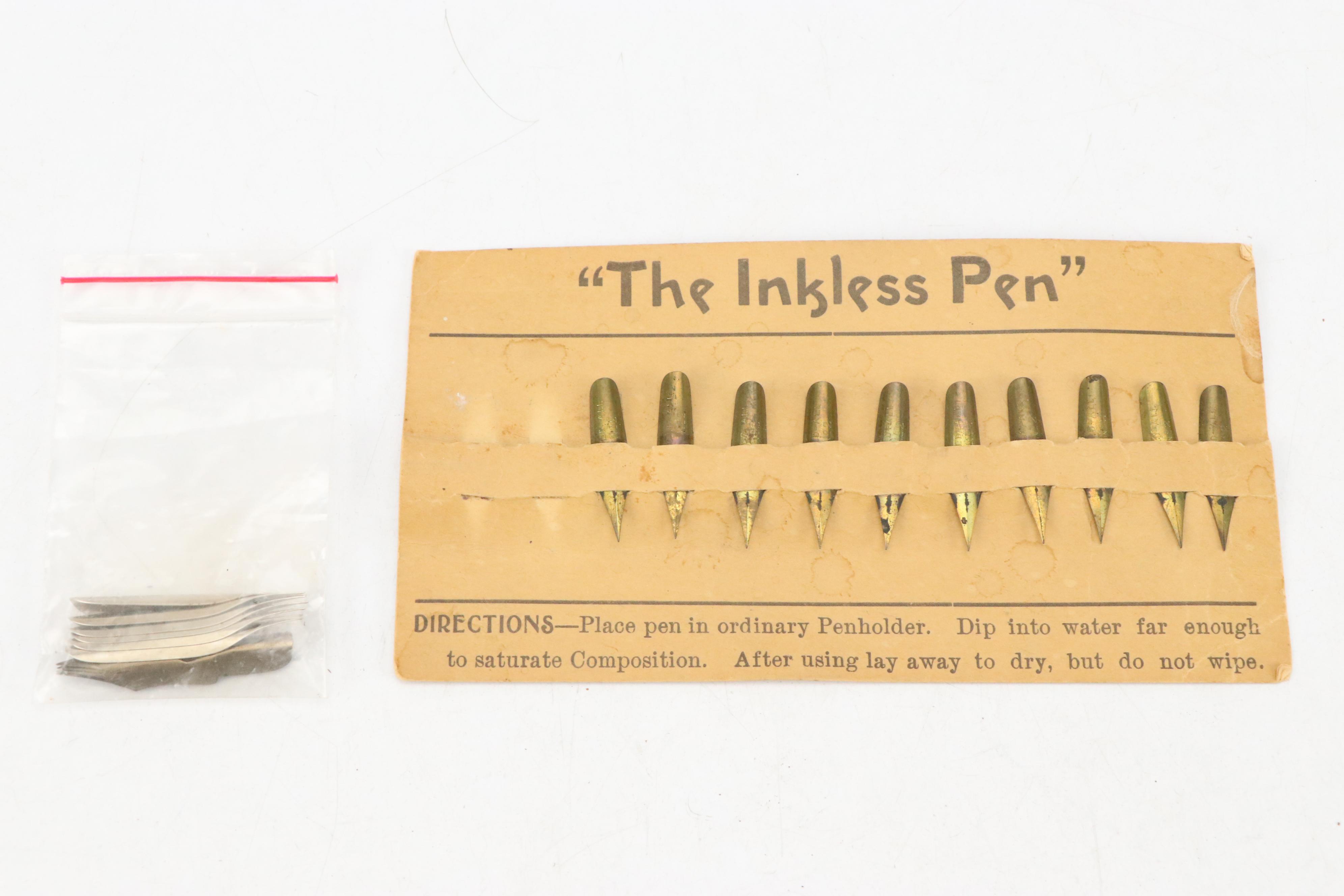 Leroy Fairchild Mother-of-Pearl Ink Dip Pens with Other Pens and Nibs