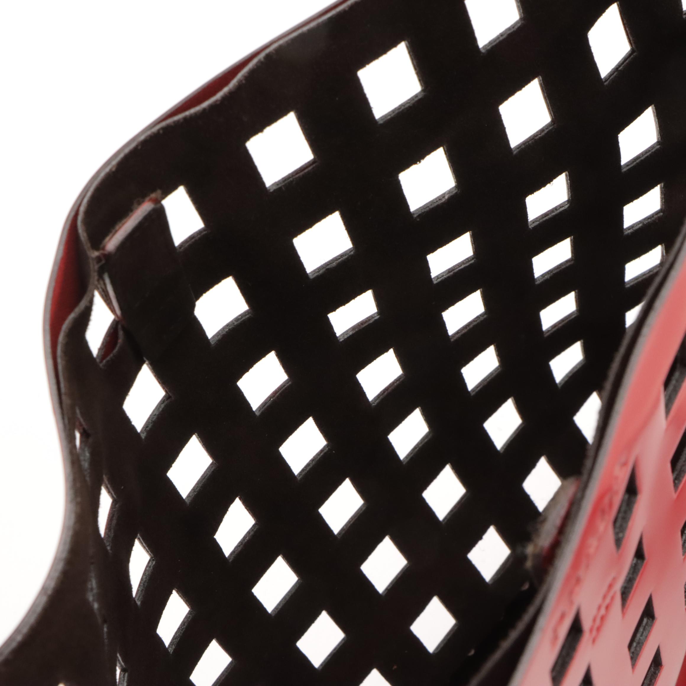 Prada Laser Cut Tote with Pouch B8857 in Rosso Spazzolato Leather