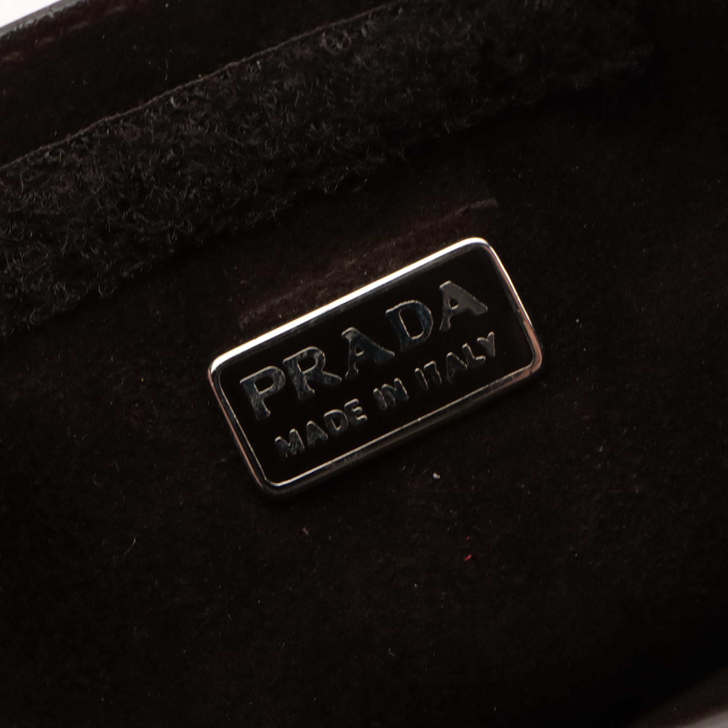 Prada Laser Cut Tote with Pouch B8857 in Rosso Spazzolato Leather