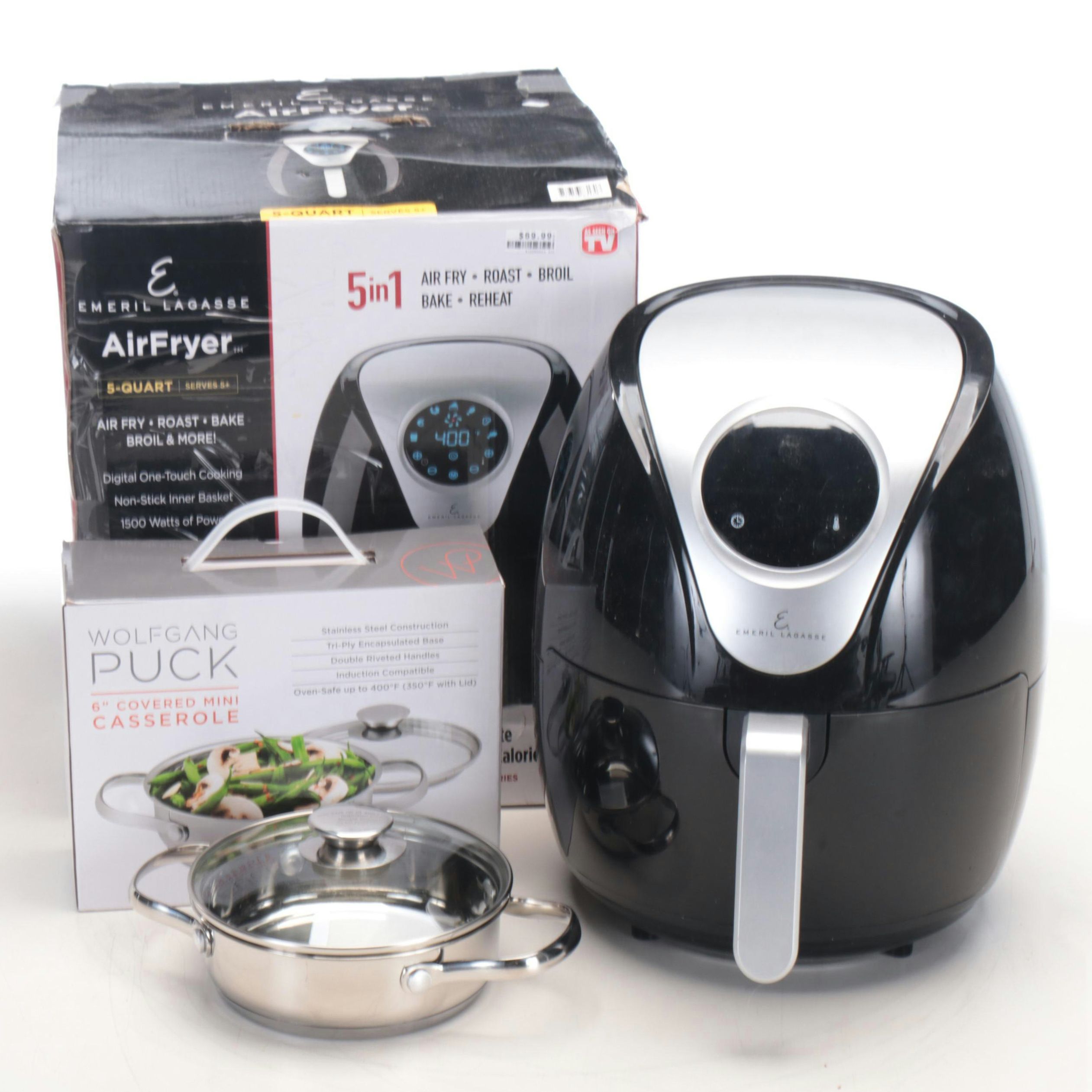 Emeril Lagasse 5 qt. Air Fryer with Wolfgang Puck Covered Mini Casserole