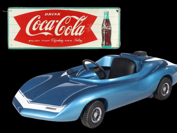 Curated Collection of Nostalgic Mid-Century Advertisements, Scale Model Cars & Collectibles