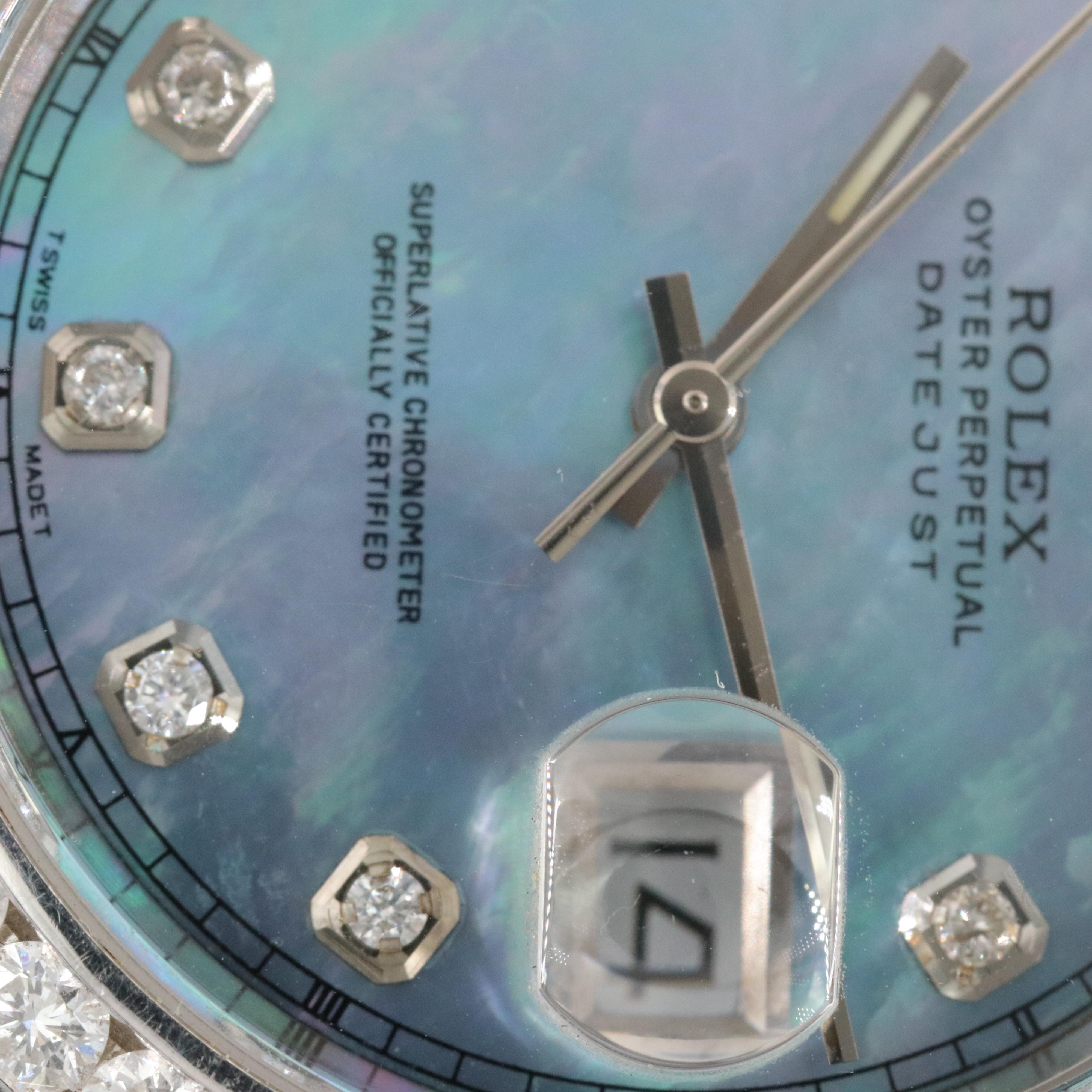 Rolex Datejust 16220 Custom 3.75 CTW Diamond Dial & Bezel Automatic Watch