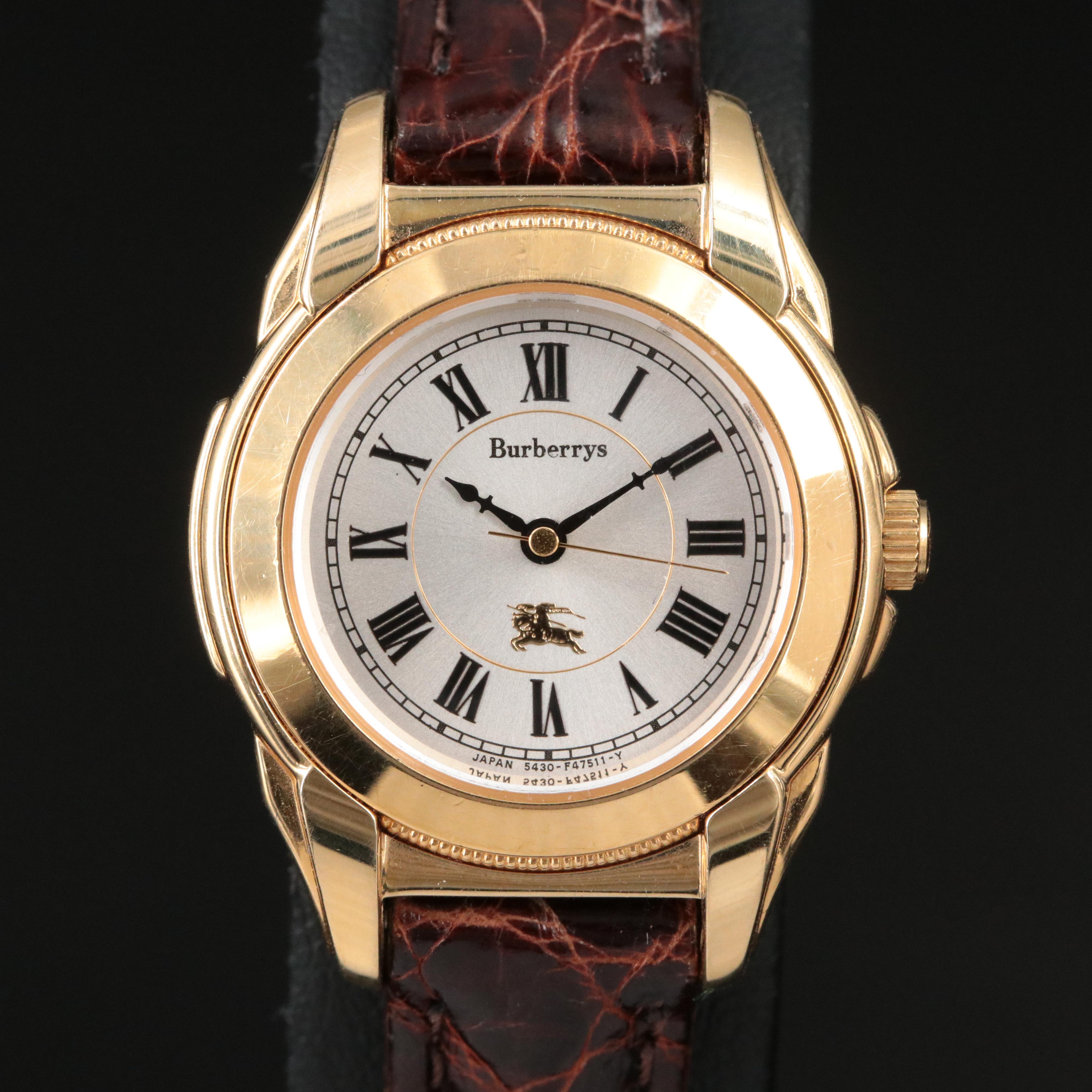Burberrys Gold Tone Roman Dial Quartz Watch