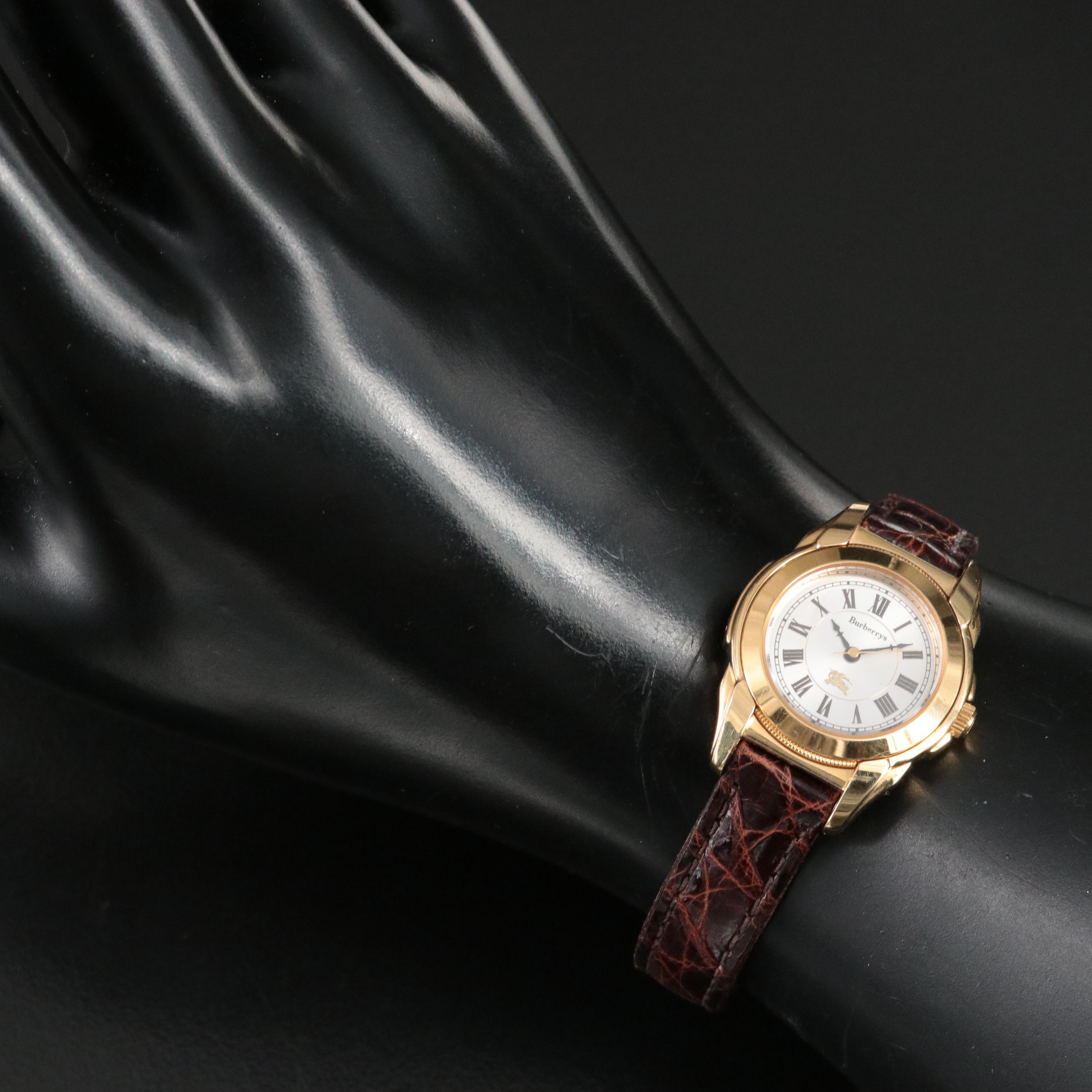 Burberrys Gold Tone Roman Dial Quartz Watch