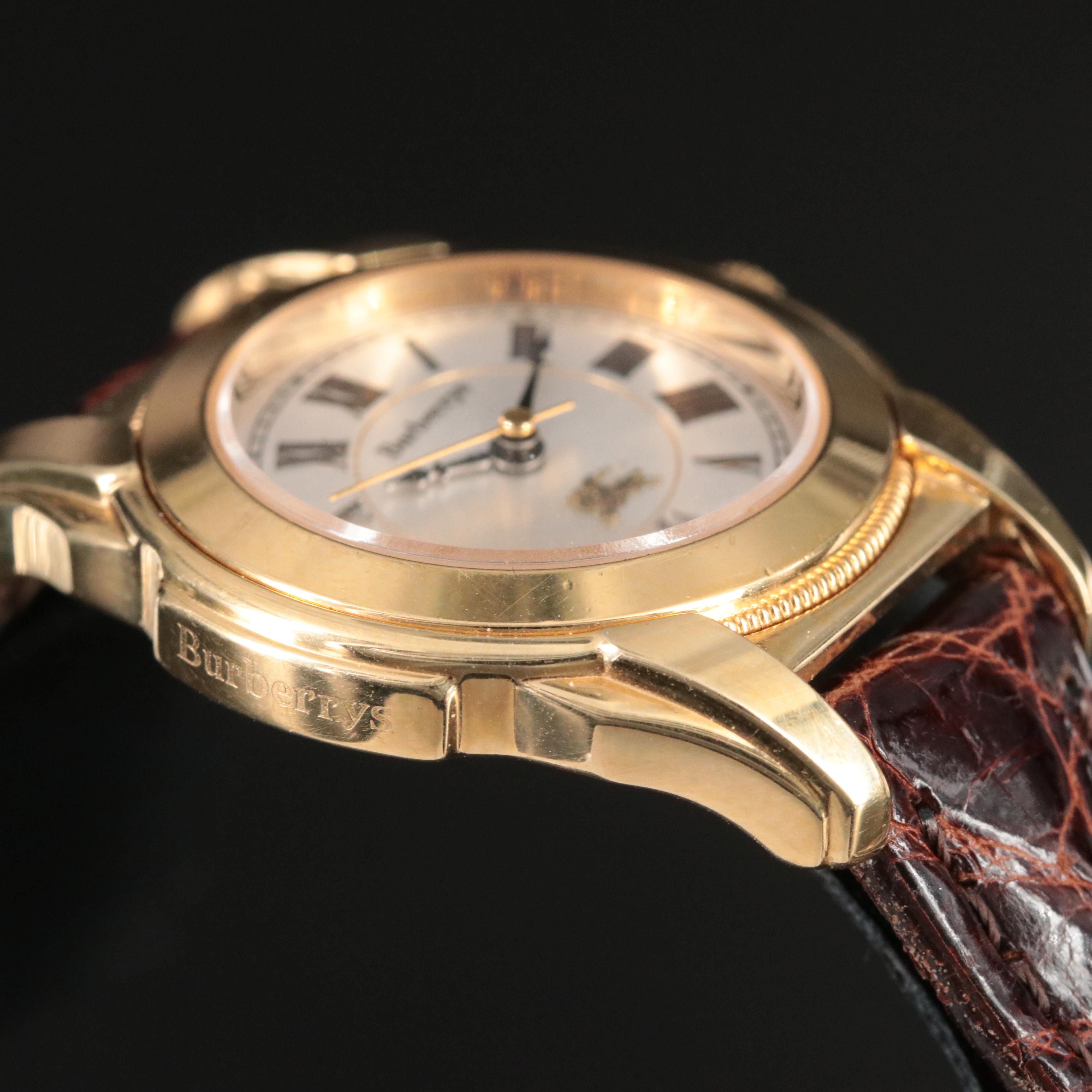 Burberrys Gold Tone Roman Dial Quartz Watch