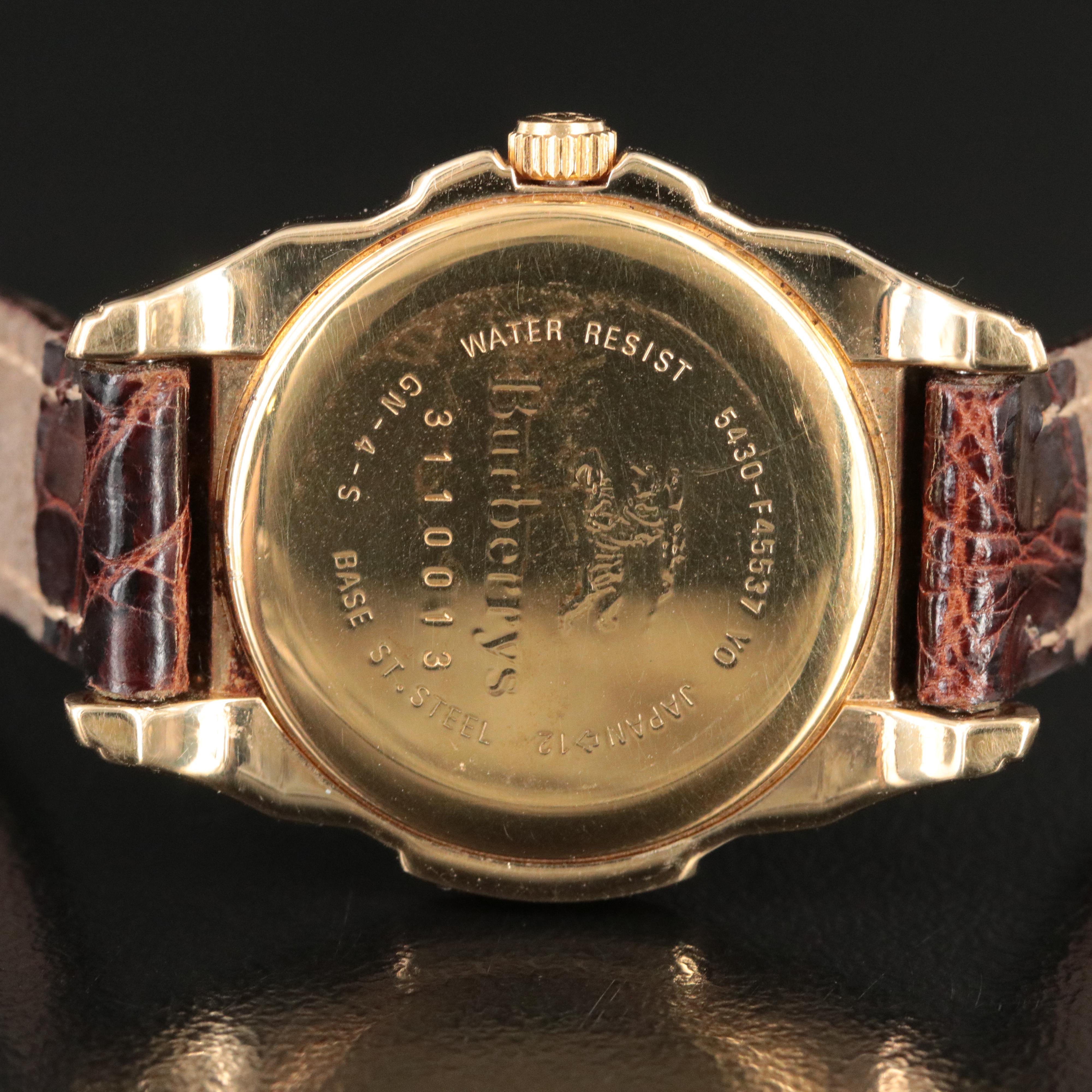 Burberrys Gold Tone Roman Dial Quartz Watch