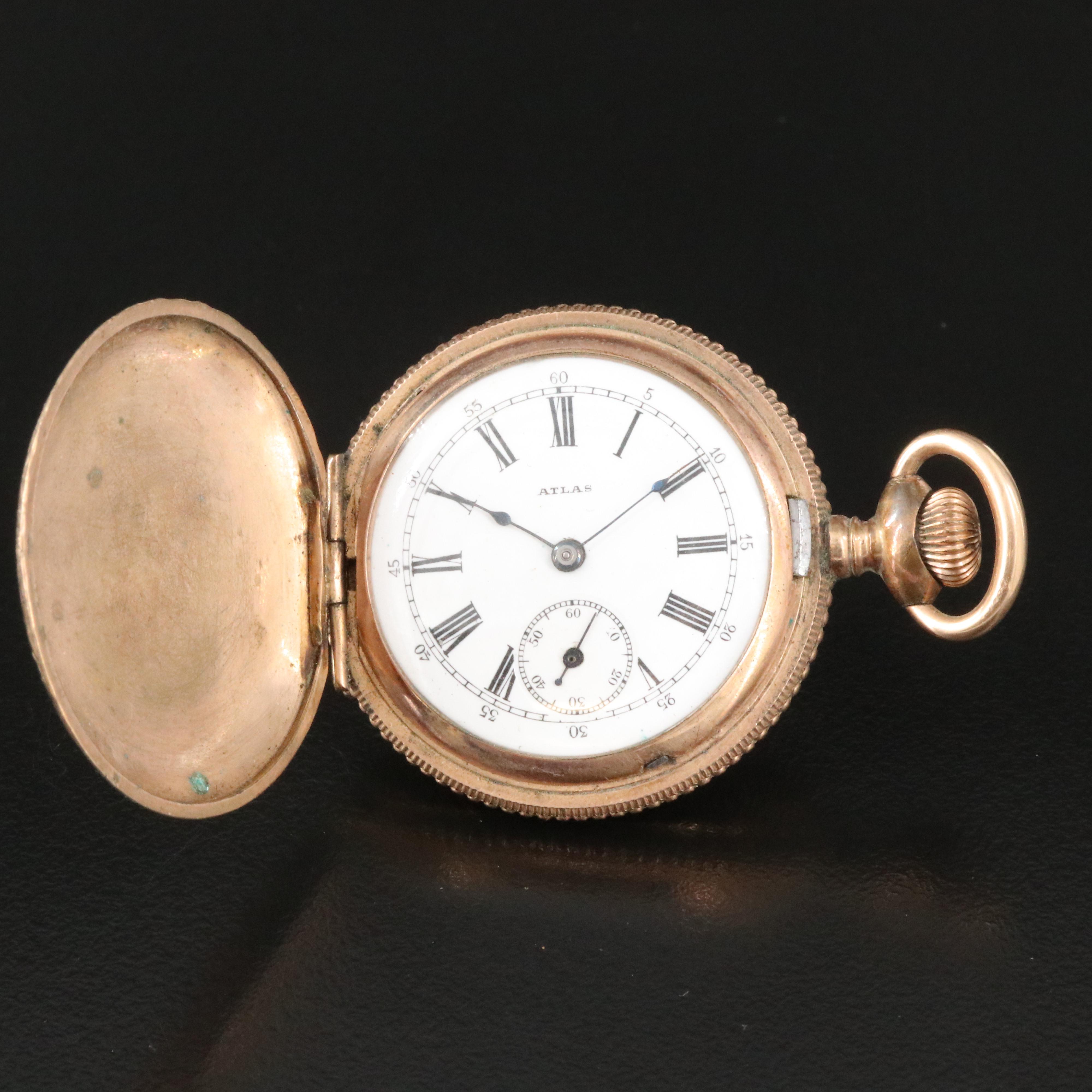 Antique Engraved Atlas Watch Co. Pocket Watch