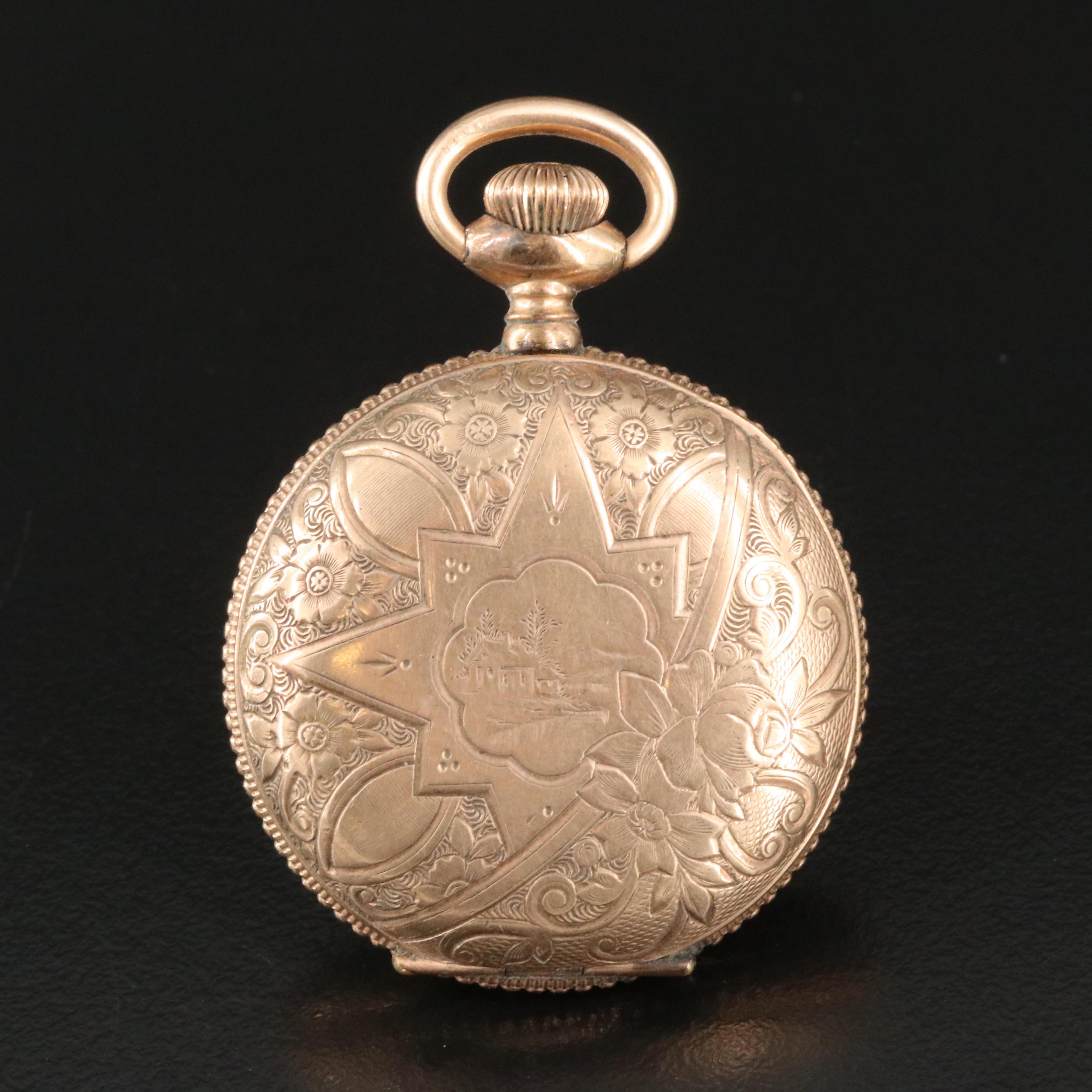 Antique Engraved Atlas Watch Co. Pocket Watch