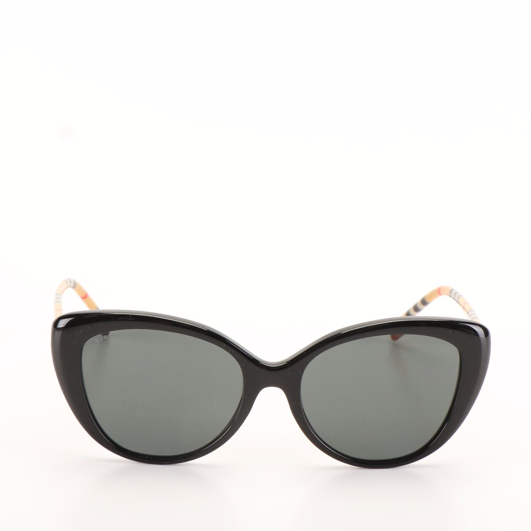 Burberry B4407 Cat Eye and Check Sunglasses with Case