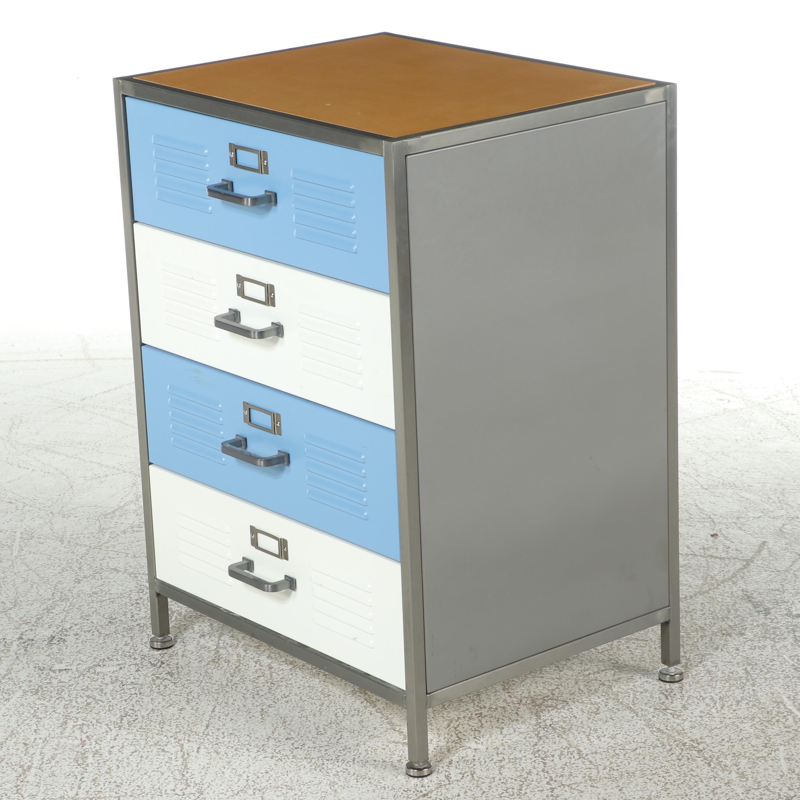 Pottery Barn Teen Metal Locker Style Chest of Drawers