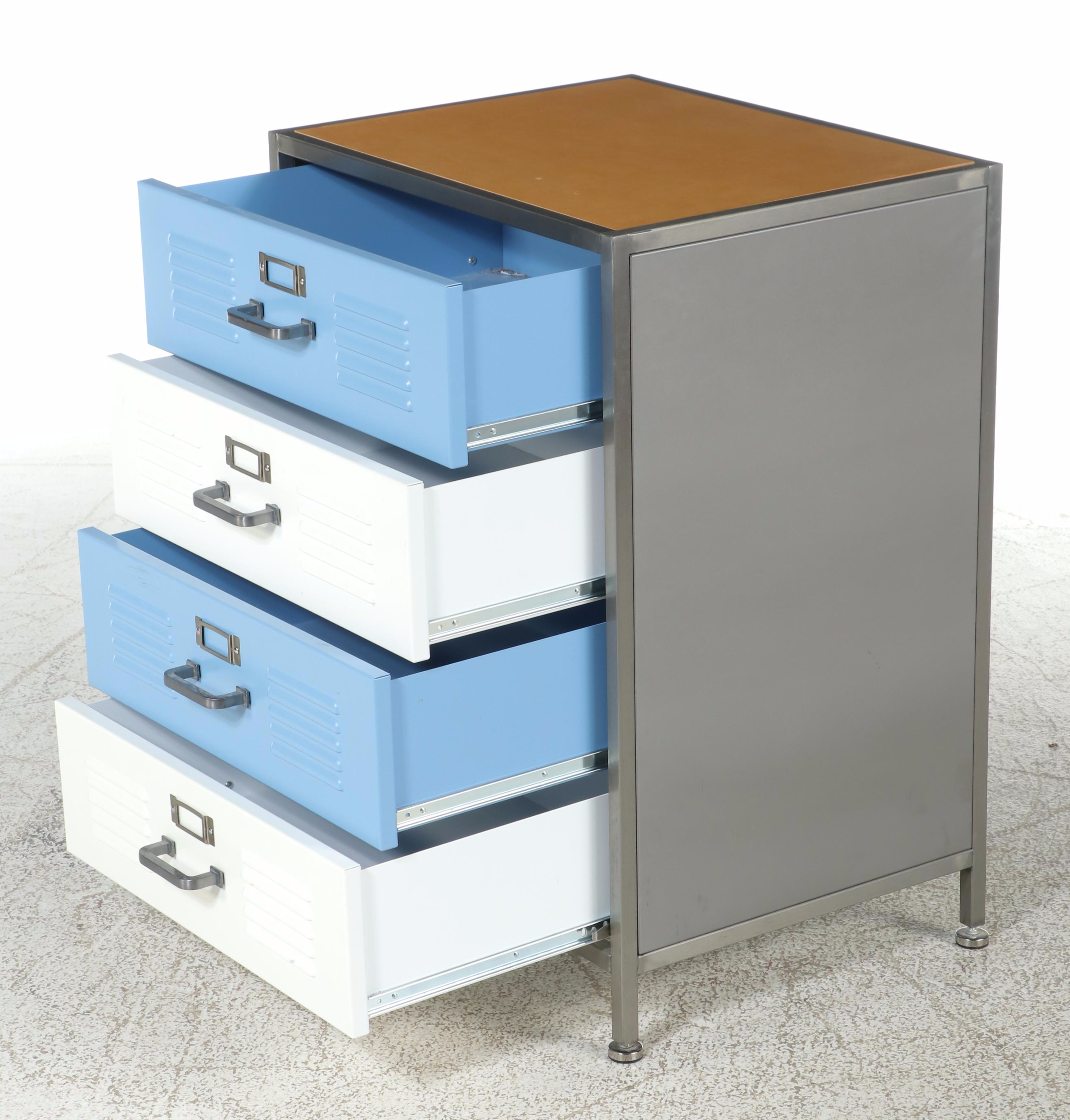 Pottery Barn Teen Metal Locker Style Chest of Drawers