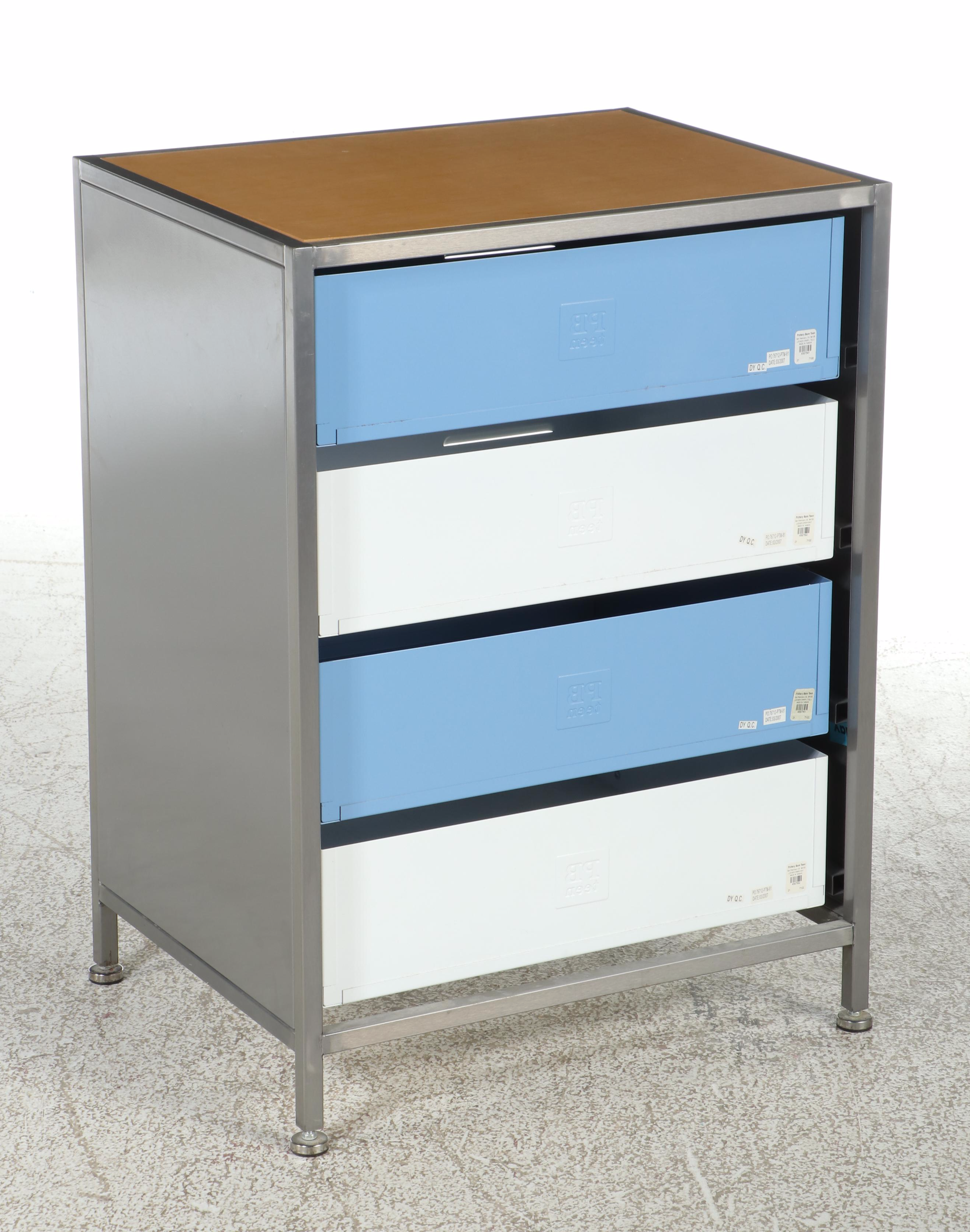 Pottery Barn Teen Metal Locker Style Chest of Drawers