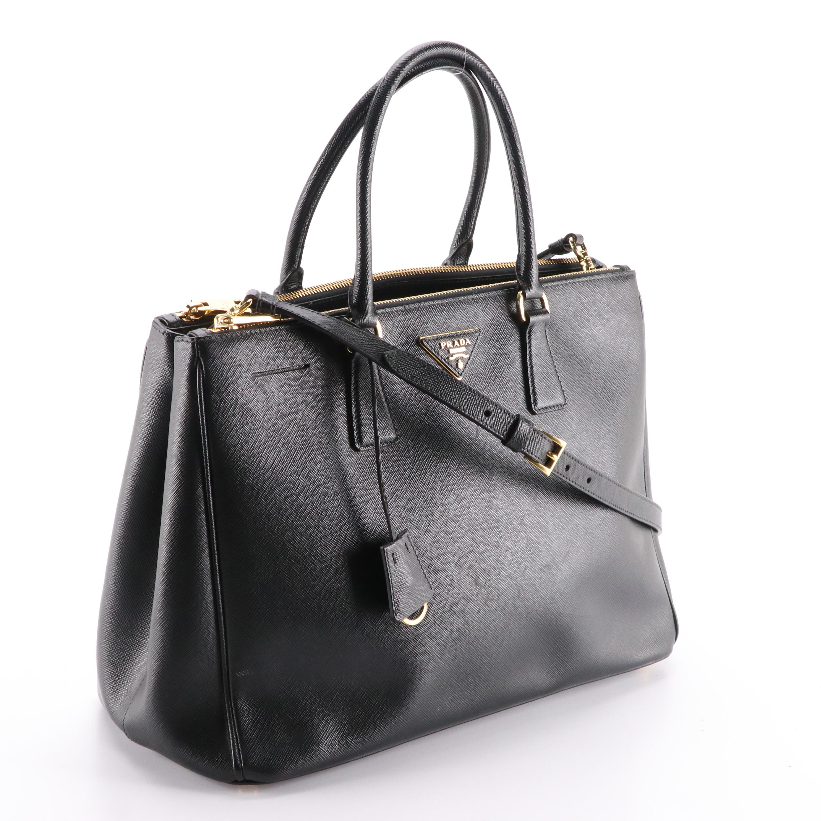Prada Double Zip Galleria Large Tote in Saffiano Leather