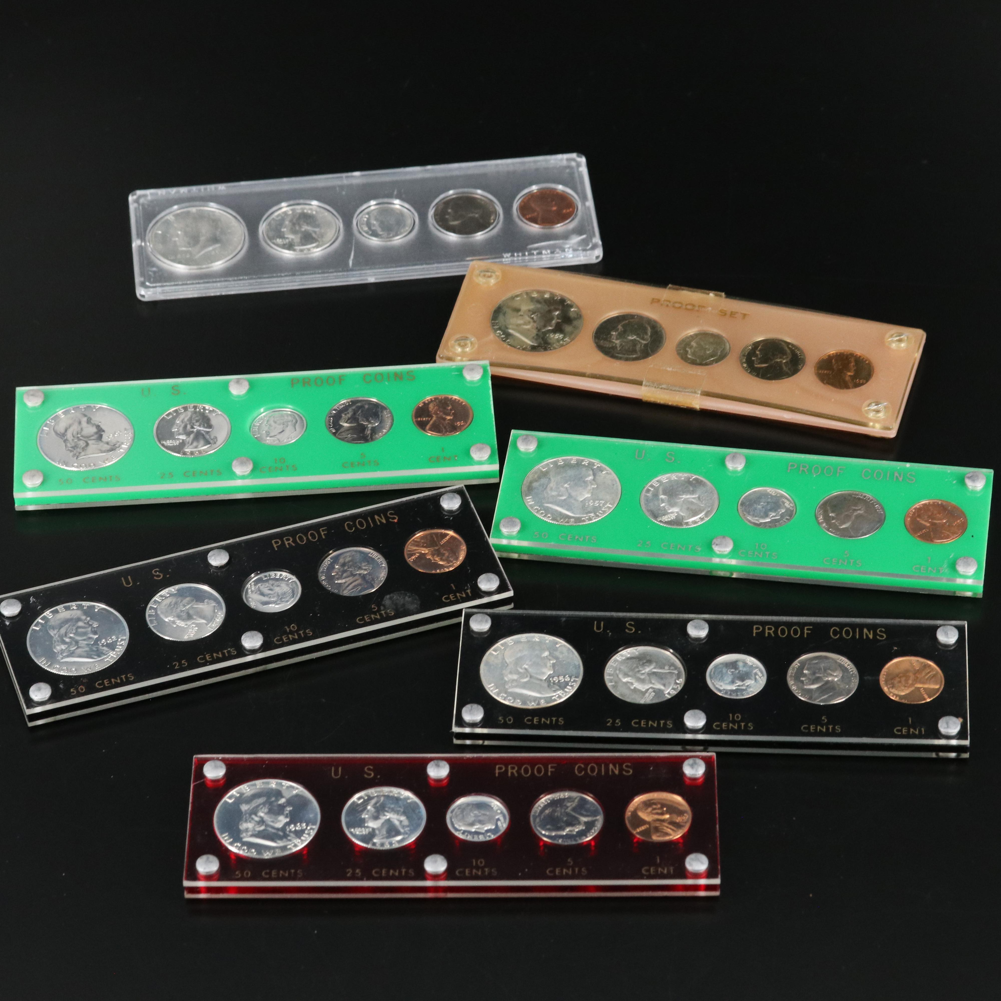 Six Classic U.S. Silver Proof Sets and a 1964 Year Set