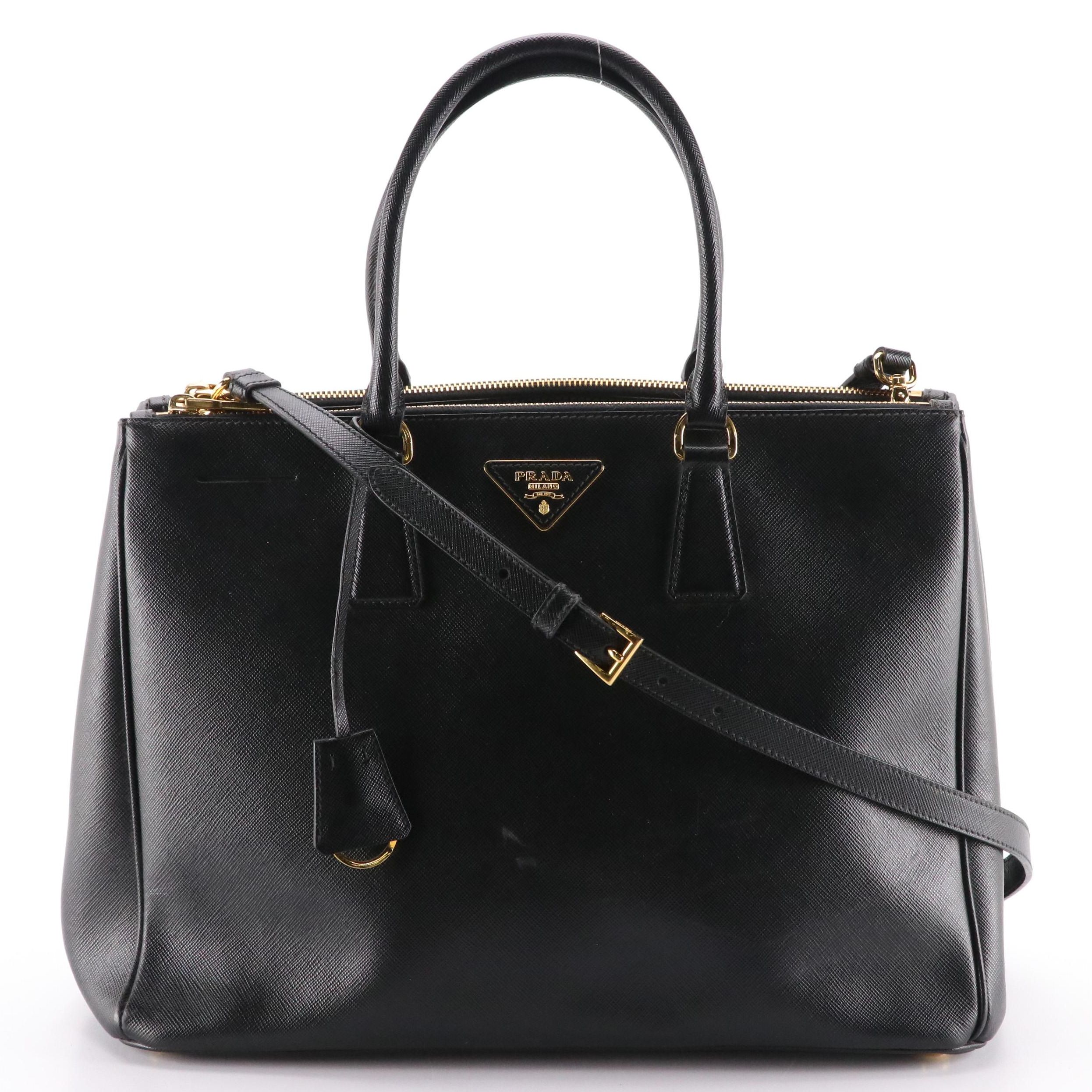Prada Double Zip Galleria Large Tote in Saffiano Leather