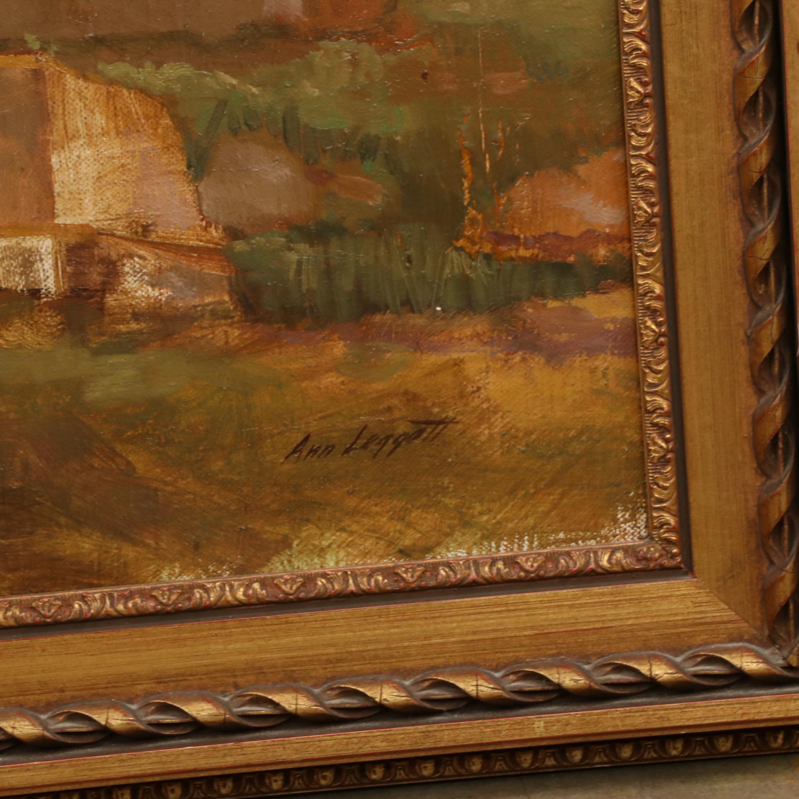 Ann Vaughan Leggett Oil Painting of Greco-Roman Narrative Scene, 20th Century