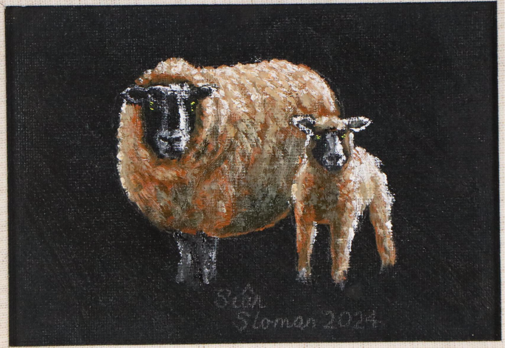 Siân Sloman Oil Painting of Sheep, 2024