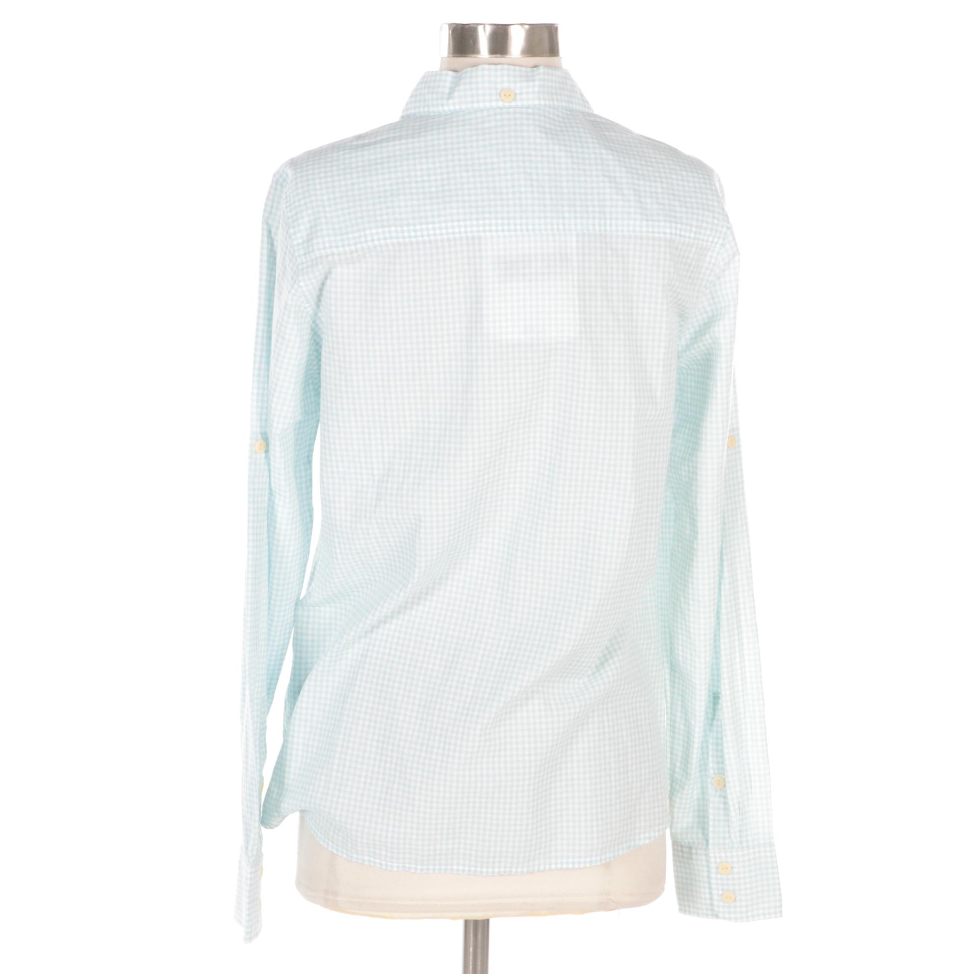 Patagonia Brookgreen Long Sleeve Button-Down Shirt in Blue Organic Cotton, NWT