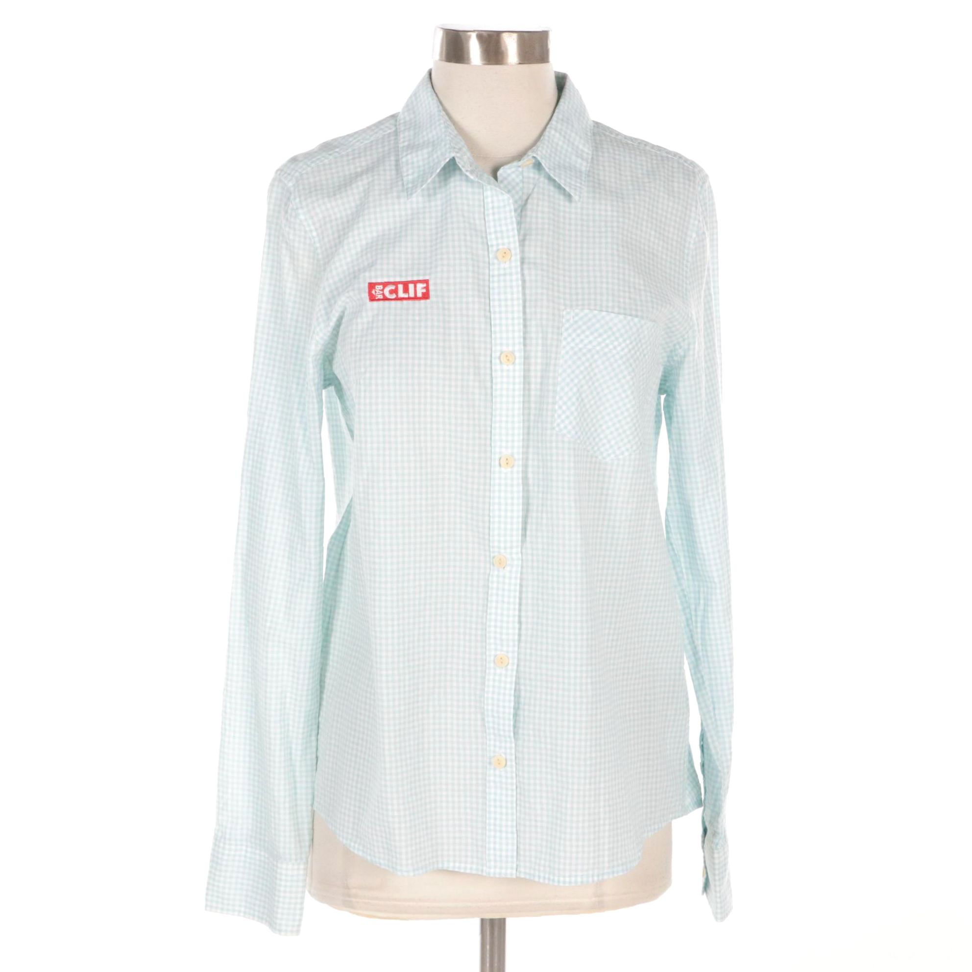 Patagonia Brookgreen Long Sleeve Button-Down Shirt in Blue Organic Cotton, NWT