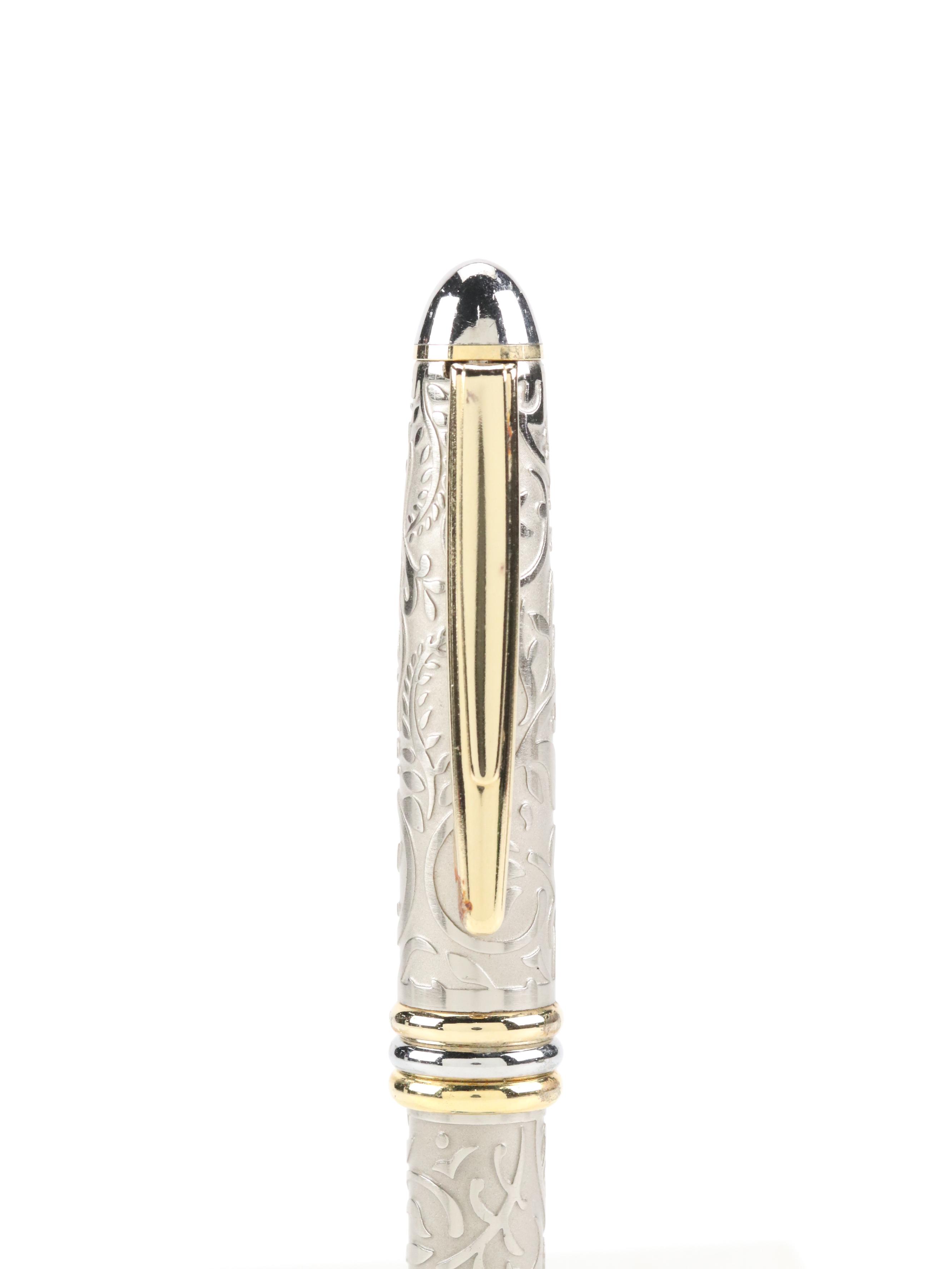 Arpege Chanel No. 5 14K Gold Accented Pens with St. John Metal Ballpoint Pen