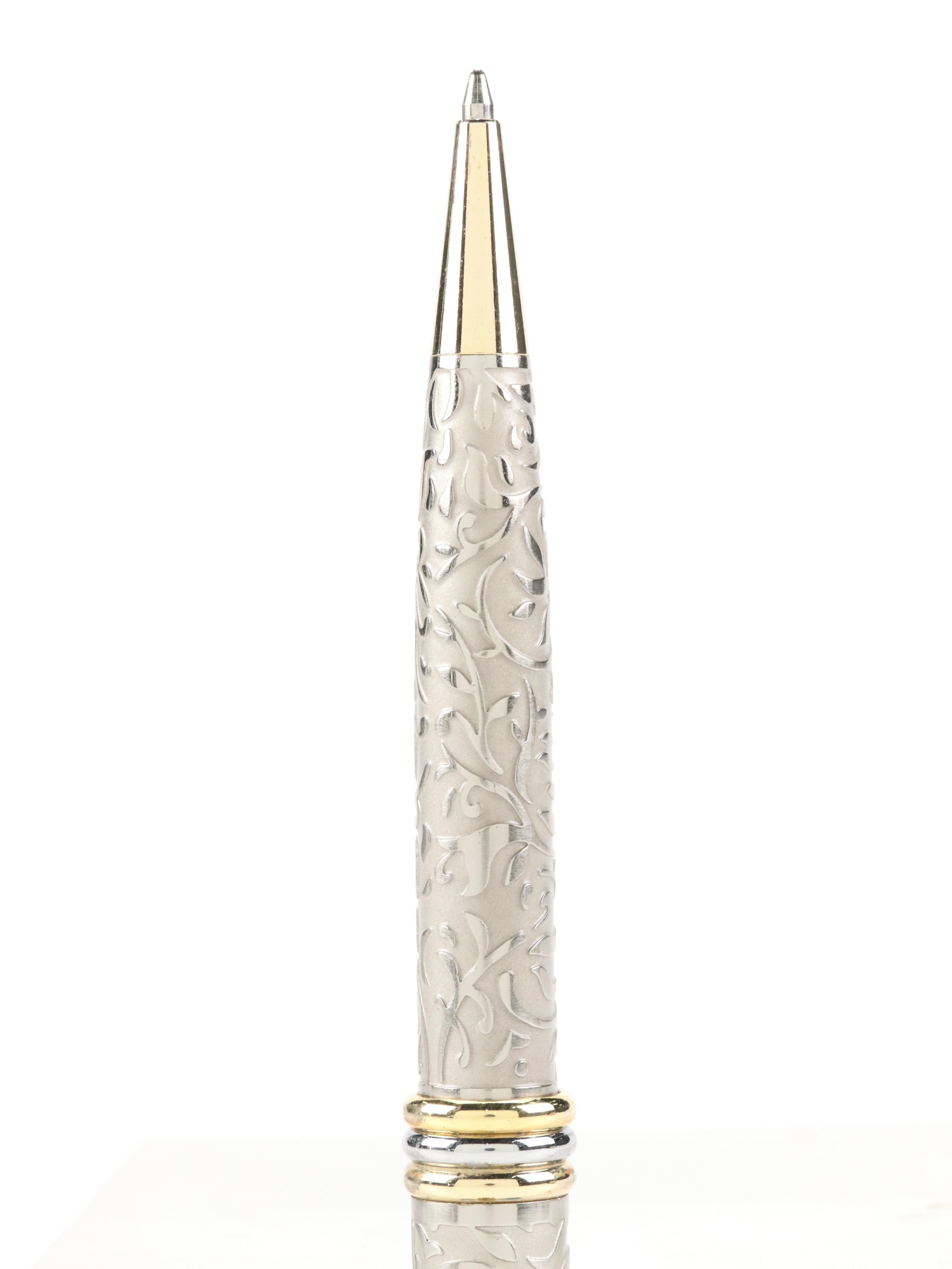 Arpege Chanel No. 5 14K Gold Accented Pens with St. John Metal Ballpoint Pen