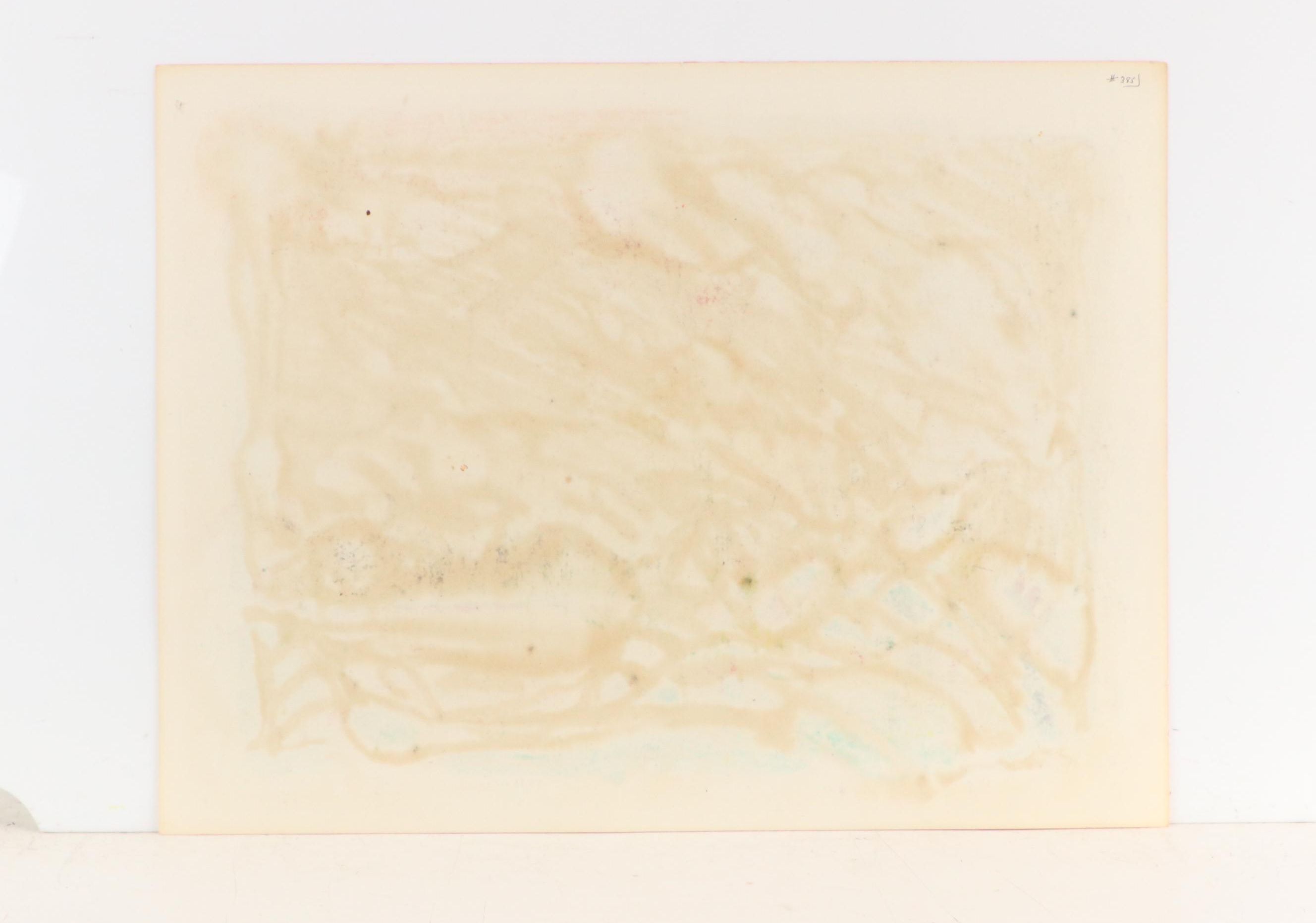 Jack Meanwell Stylized Modern Landscape Oil Pastel Drawing, 1980