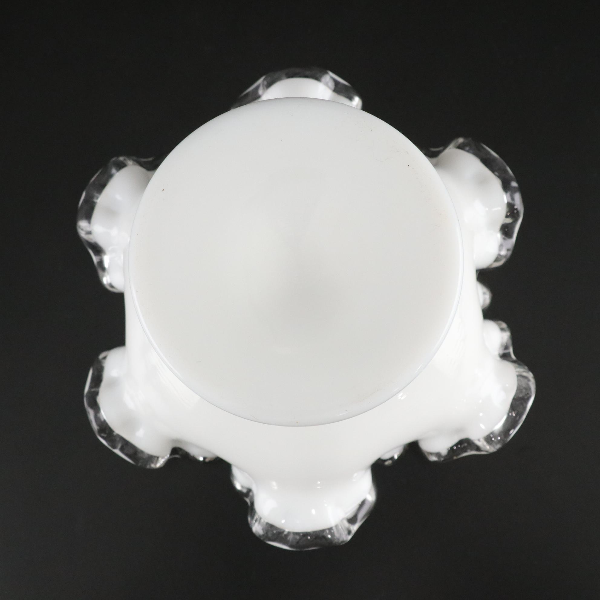 Fenton "Silver Crest" Ruffled Milk Glass Cake Stand and More