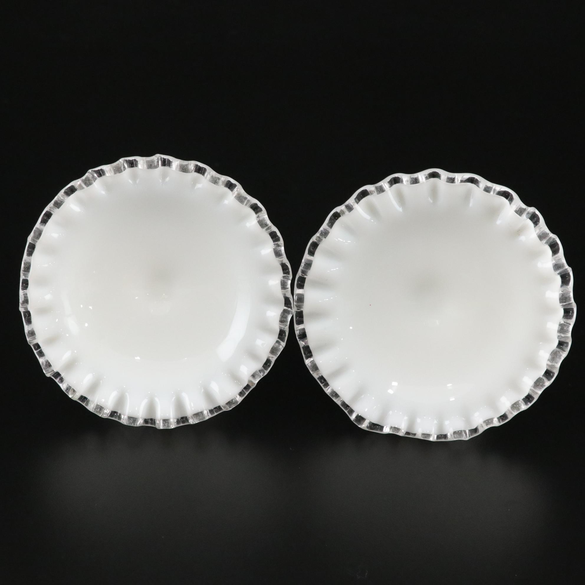 Fenton "Silver Crest" Ruffled Milk Glass Cake Stand and More
