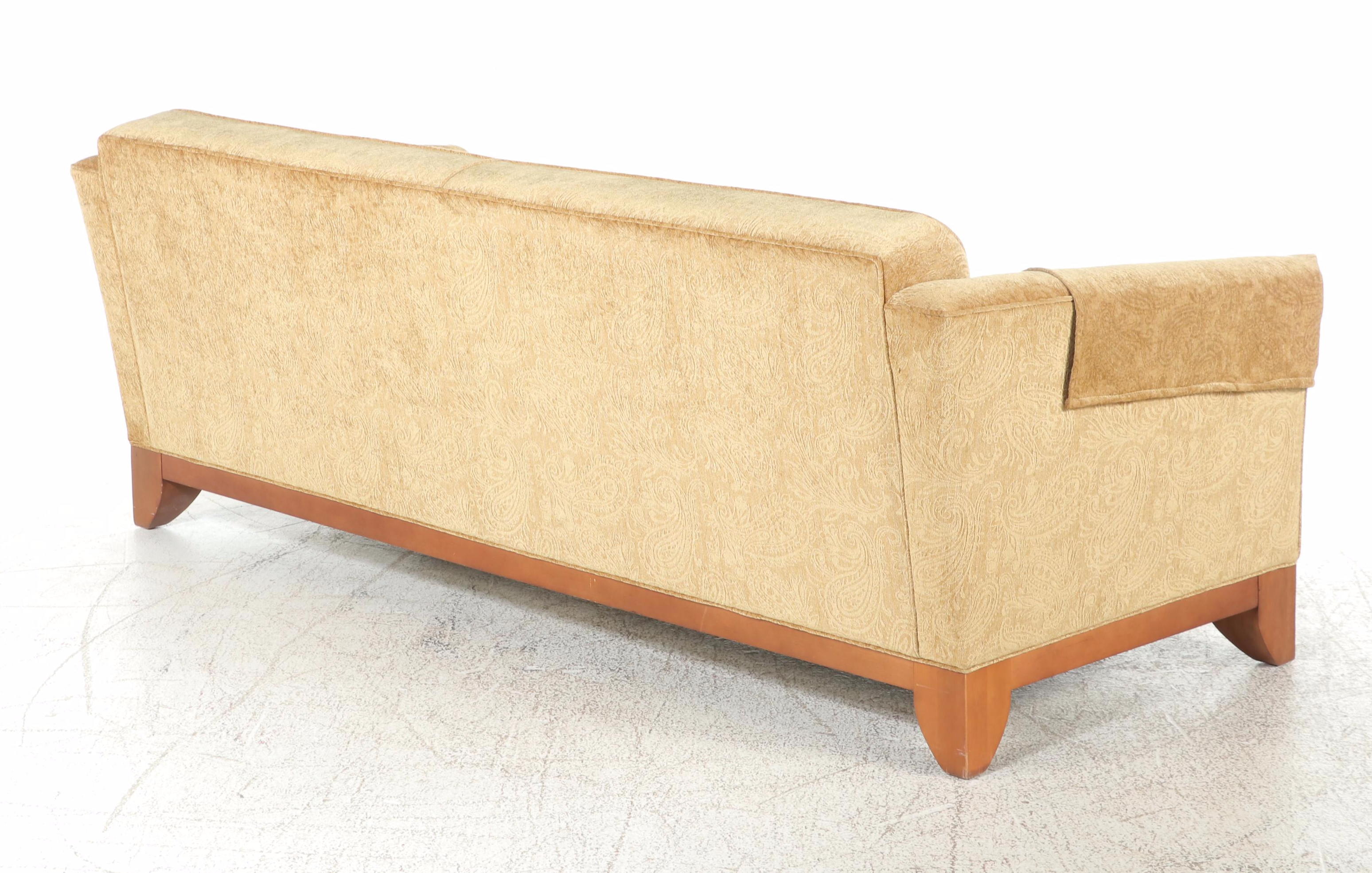 Contemporary Upholstered Hardwood Two-Cushion Sofa