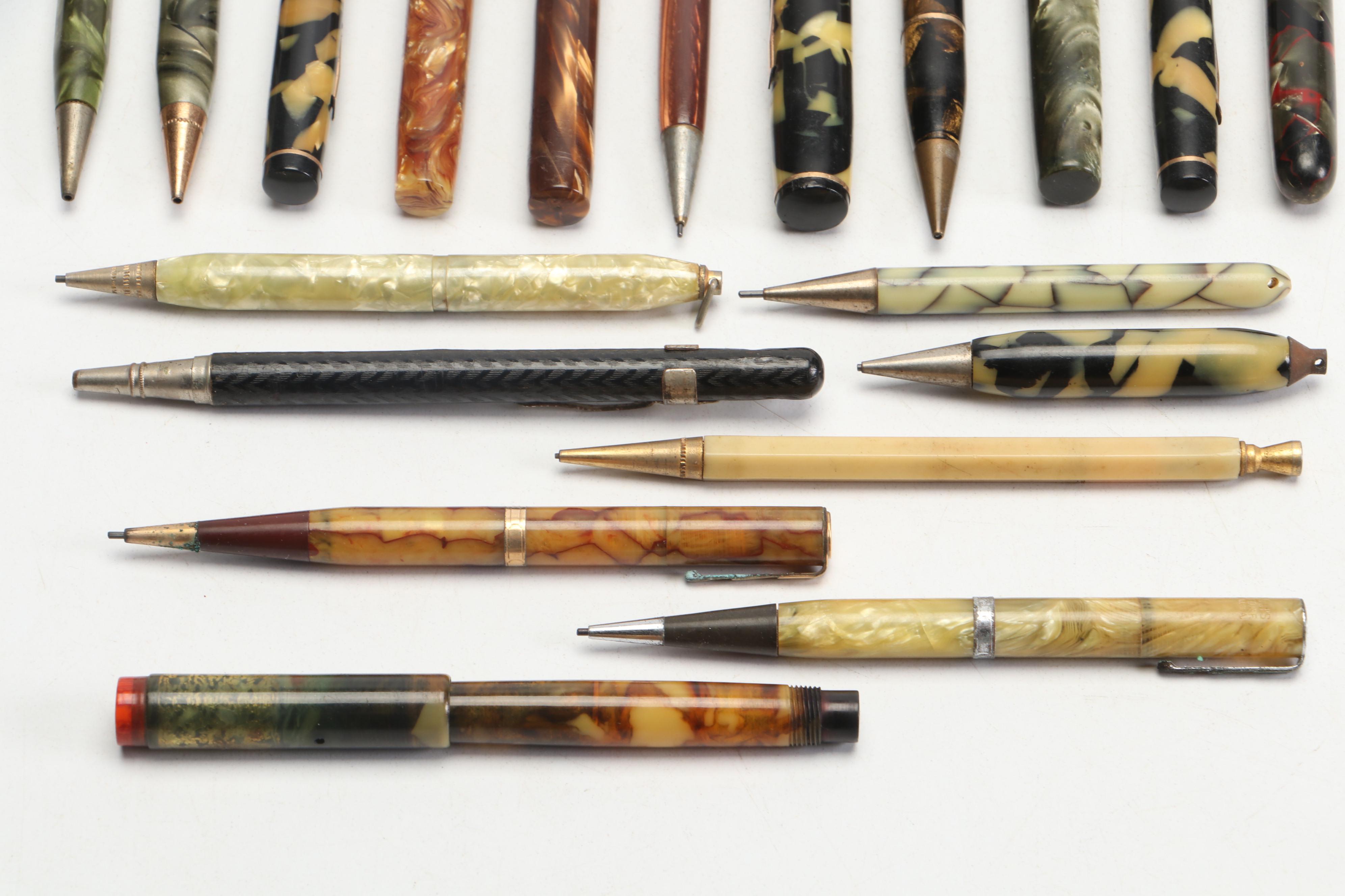 Waterman's, Other Celluloid, Resin Mechanical Pencils, Wahl Fountain Pens, More