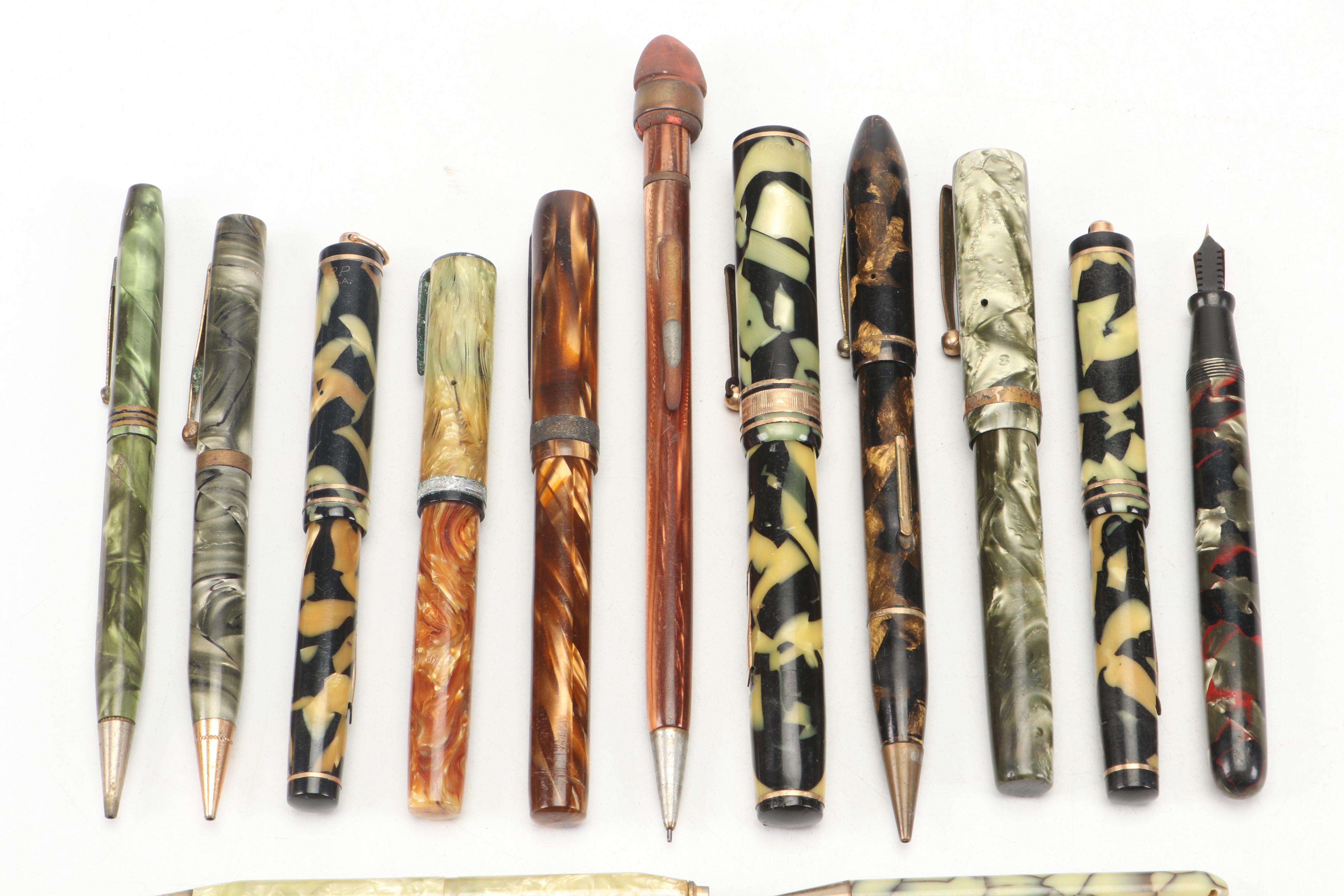 Waterman's, Other Celluloid, Resin Mechanical Pencils, Wahl Fountain Pens, More