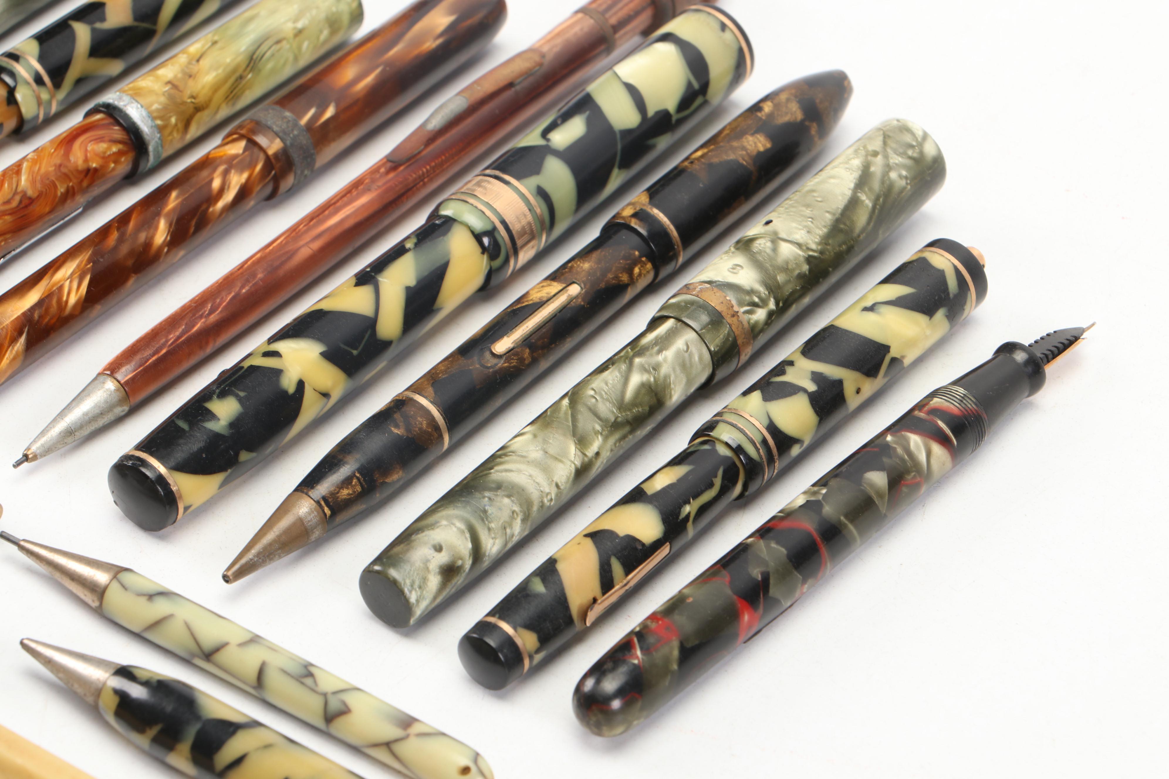 Waterman's, Other Celluloid, Resin Mechanical Pencils, Wahl Fountain Pens, More