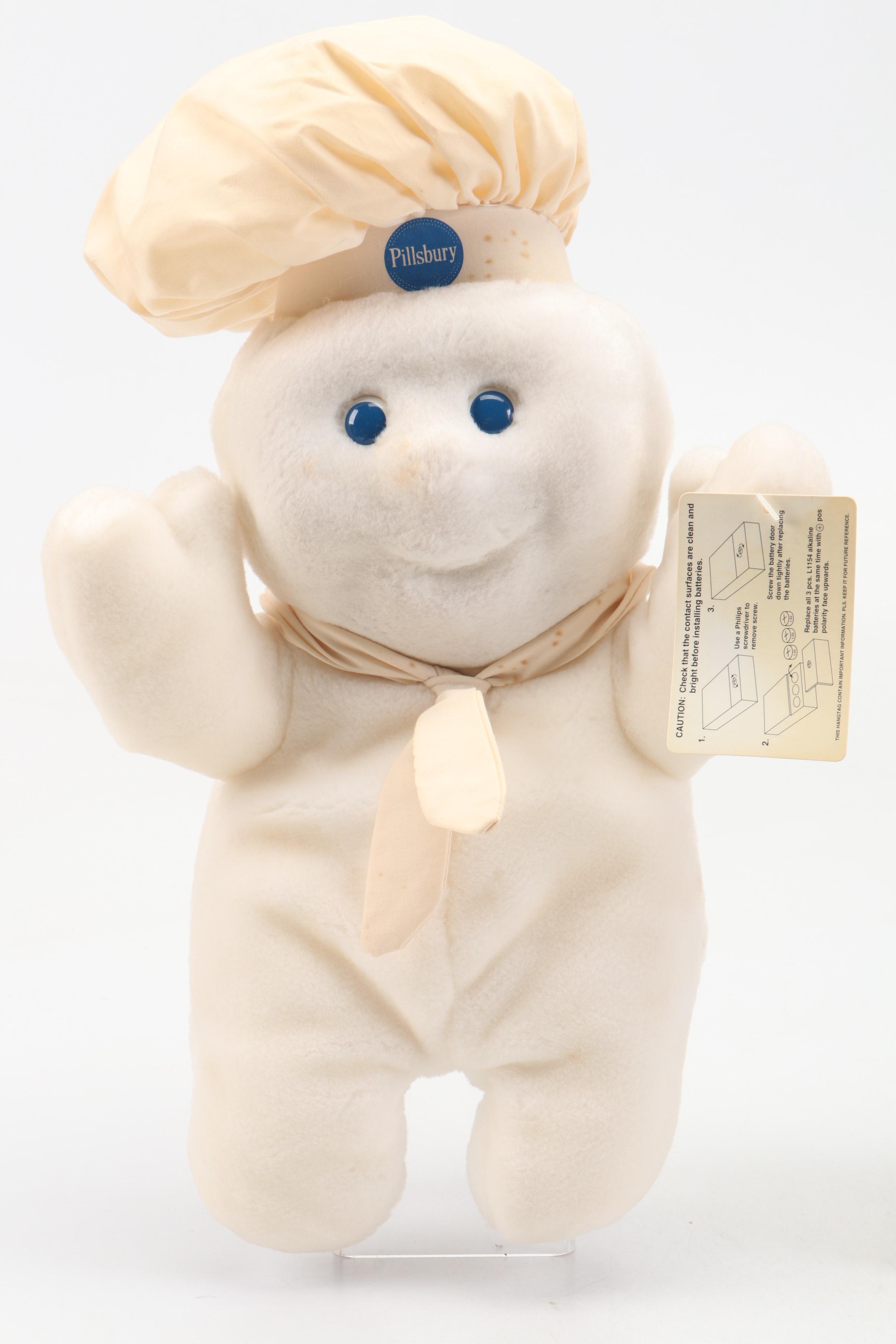Pillsbury Doughboy Plushie with Wile E. Coyote Coin Bank and Rubber Chicken
