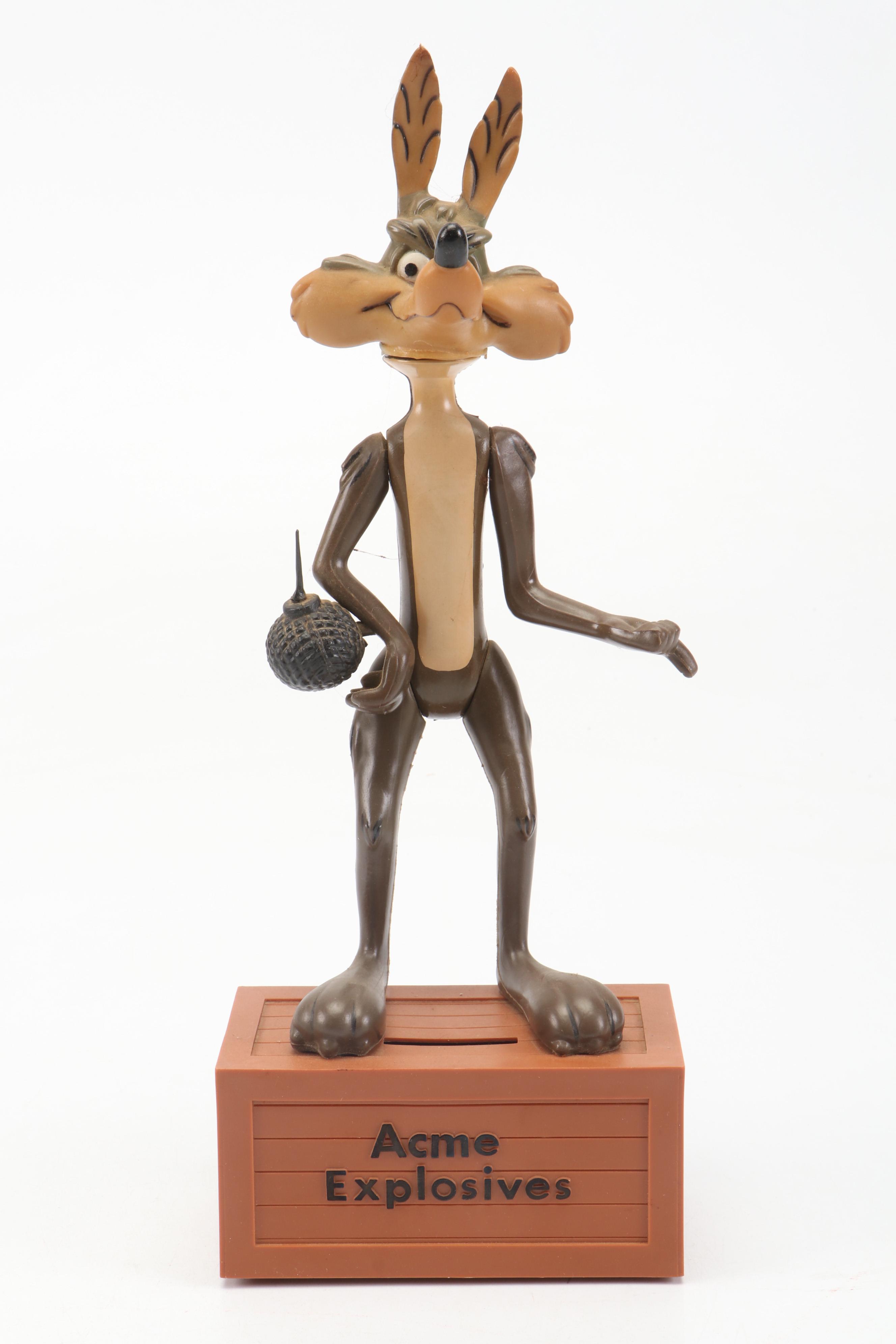 Pillsbury Doughboy Plushie with Wile E. Coyote Coin Bank and Rubber Chicken