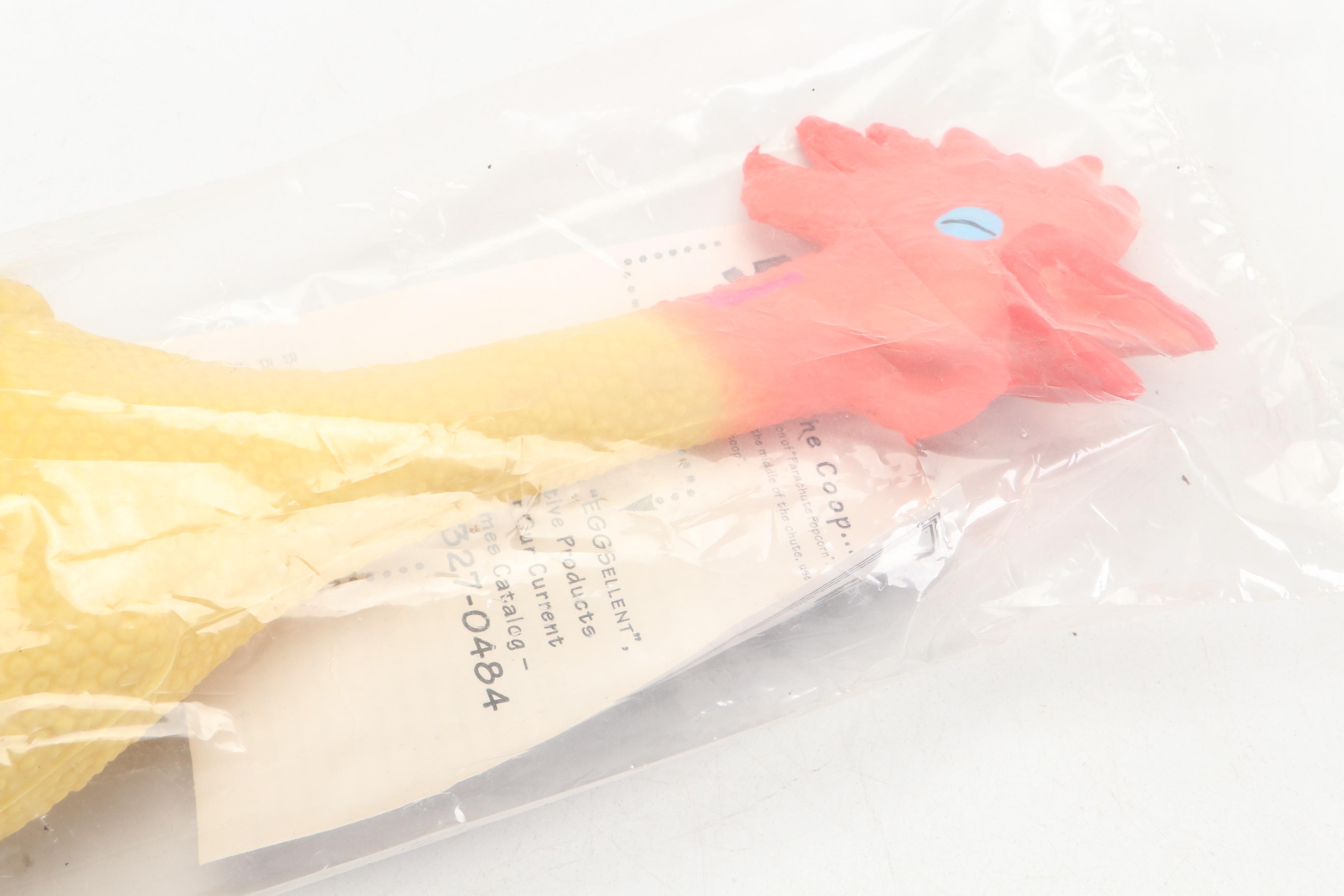 Pillsbury Doughboy Plushie with Wile E. Coyote Coin Bank and Rubber Chicken