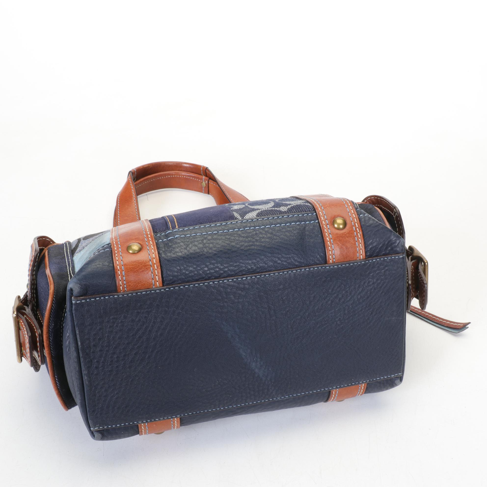 Coach Limited Edition Legacy Denim Patchwork Handbag with Three Wallets