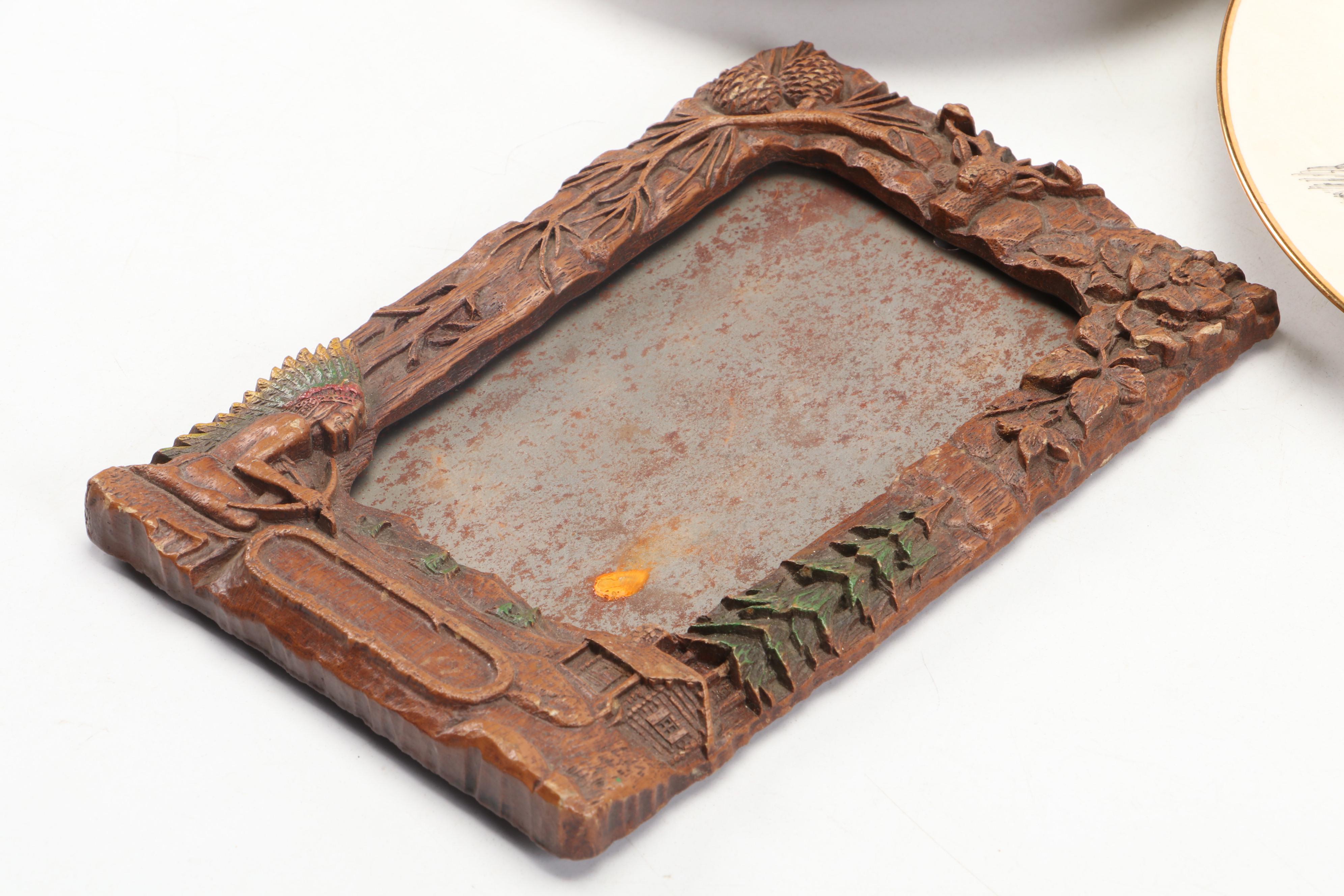 Perillo Indian Nations L/E Collector Plates with Adirondack Style Picture Frame