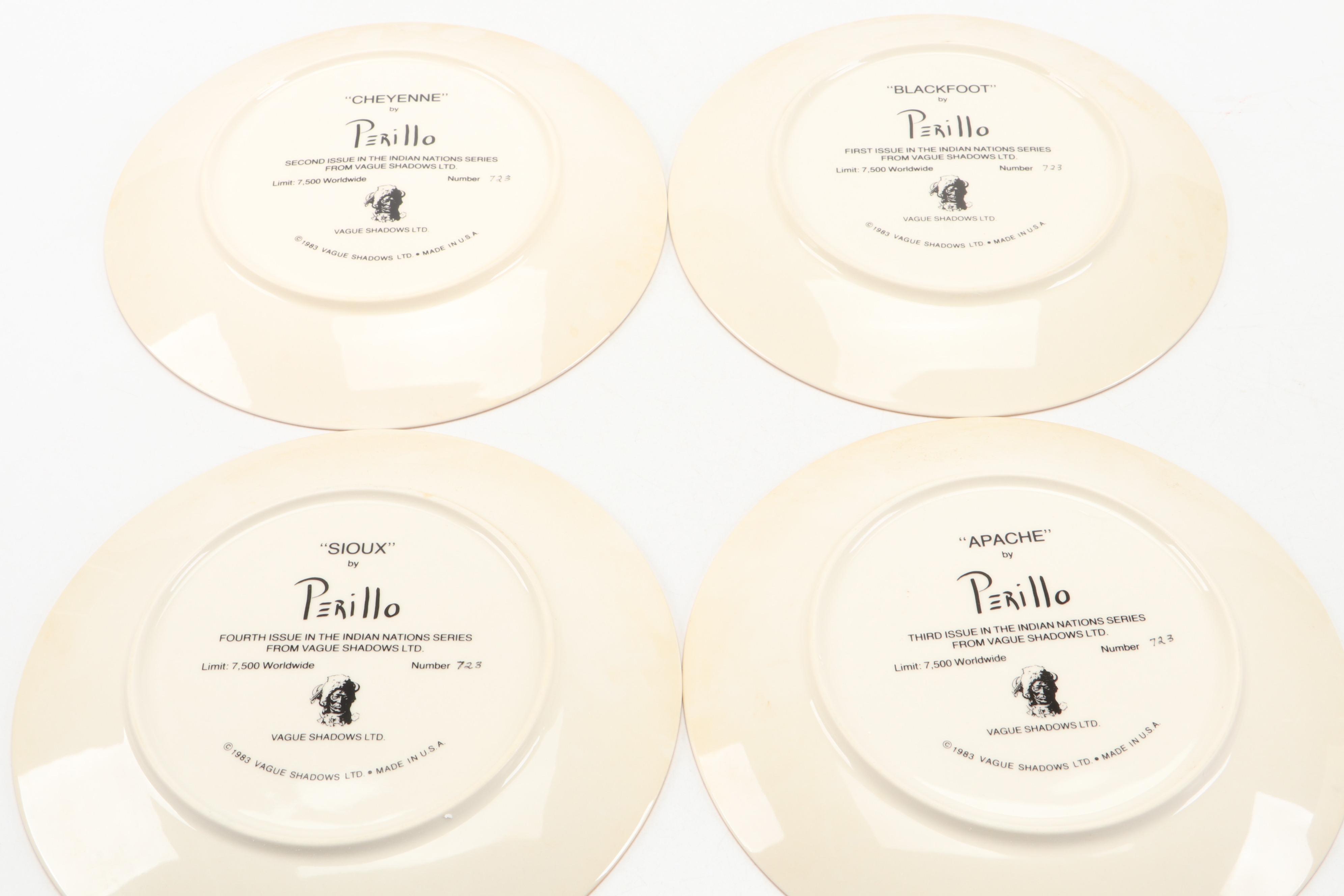 Perillo Indian Nations L/E Collector Plates with Adirondack Style Picture Frame