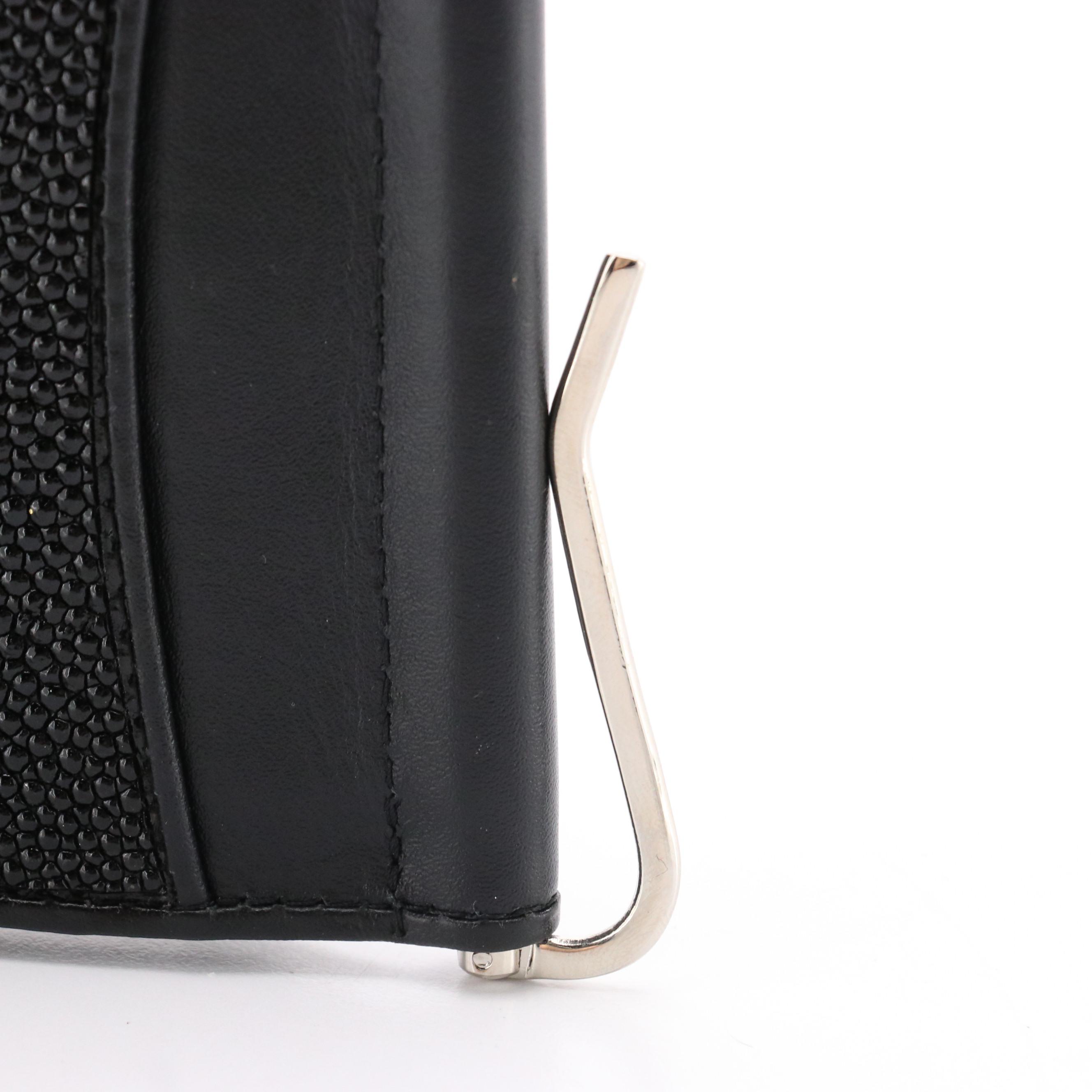 Croton Classic Diamond Stingray Skin Bifold Card Wallet in Box