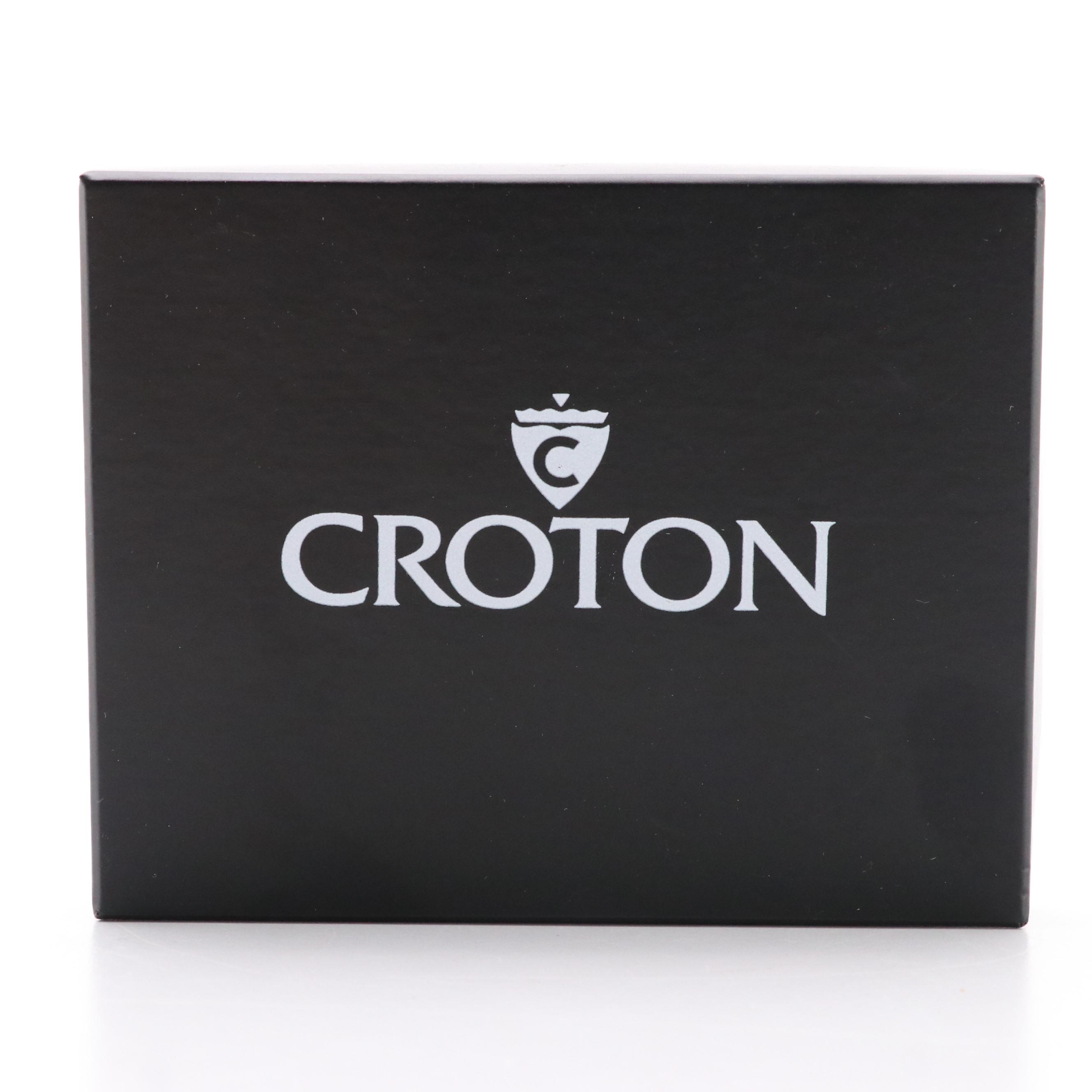 Croton Classic Diamond Stingray Skin Bifold Card Wallet in Box