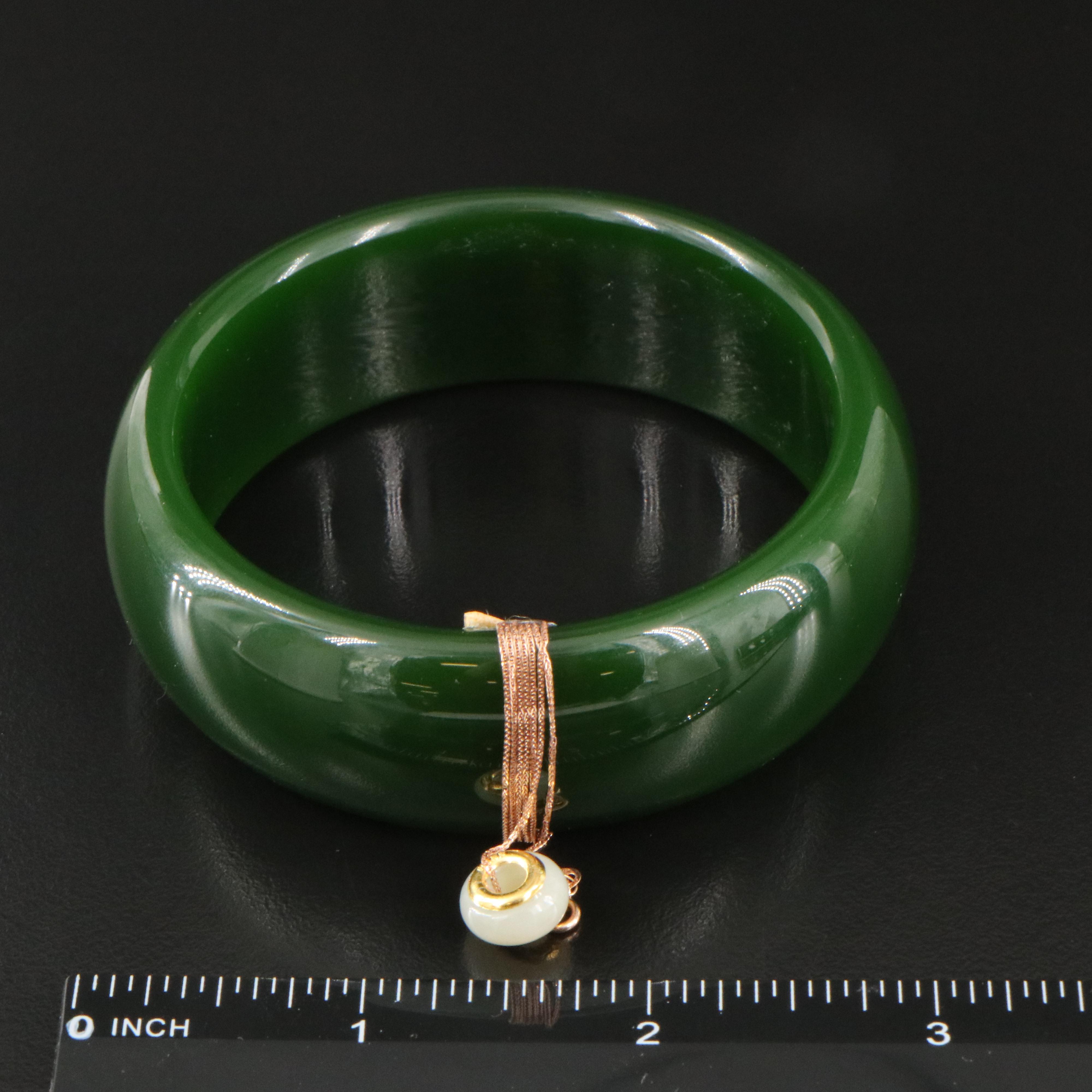 Glass Bangles and 18K Rose Gold Chain, 24K Goldfoil Ends on a Serpentine Bead