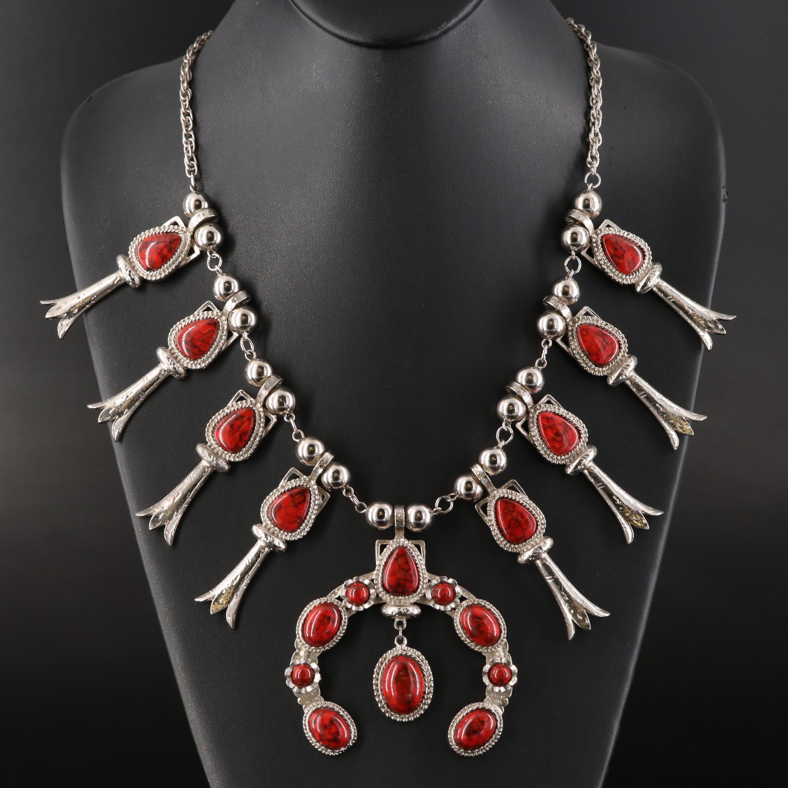 Squash Blossom Style Necklace with Naja