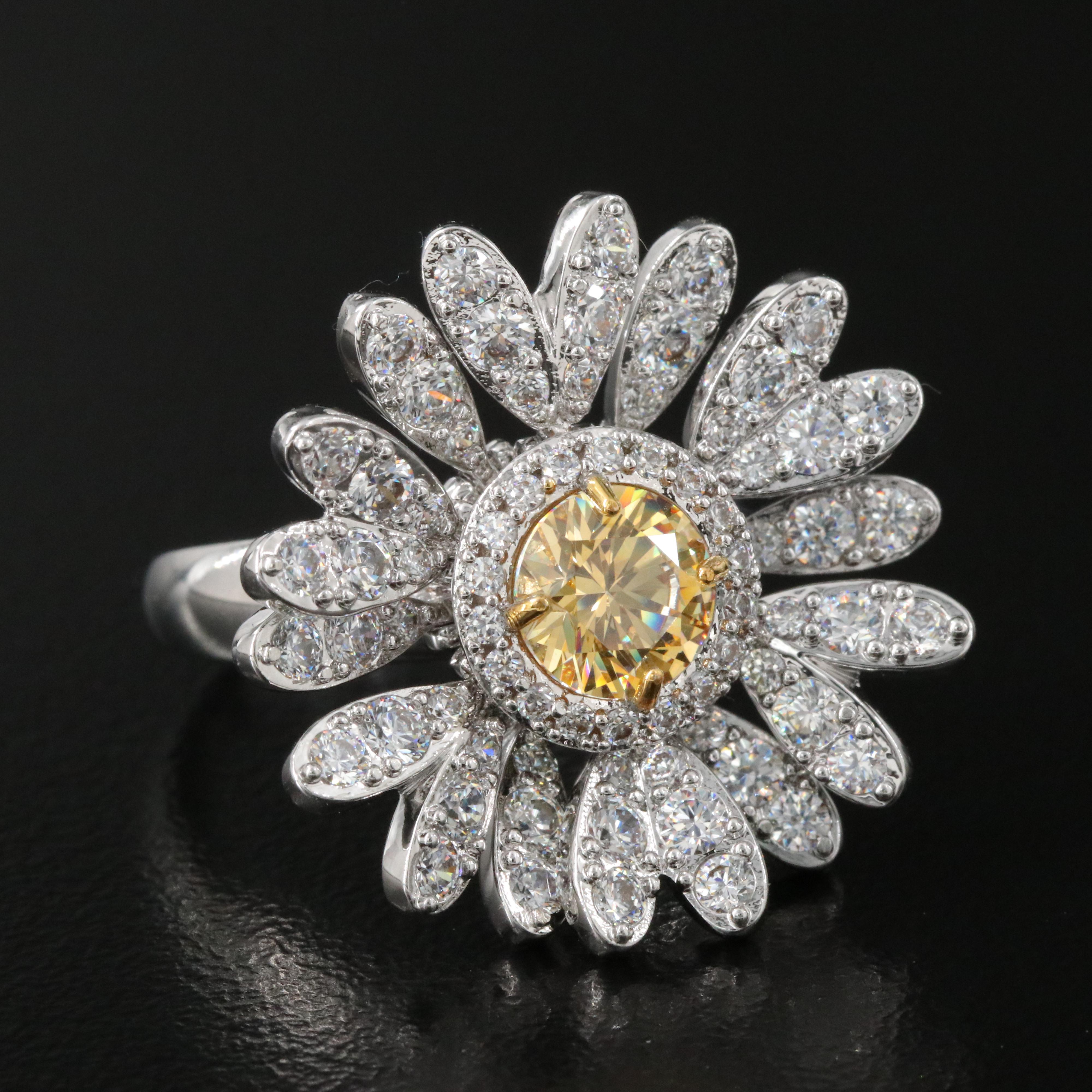 Swarovski CZ Eternal Flower Articulated Ring